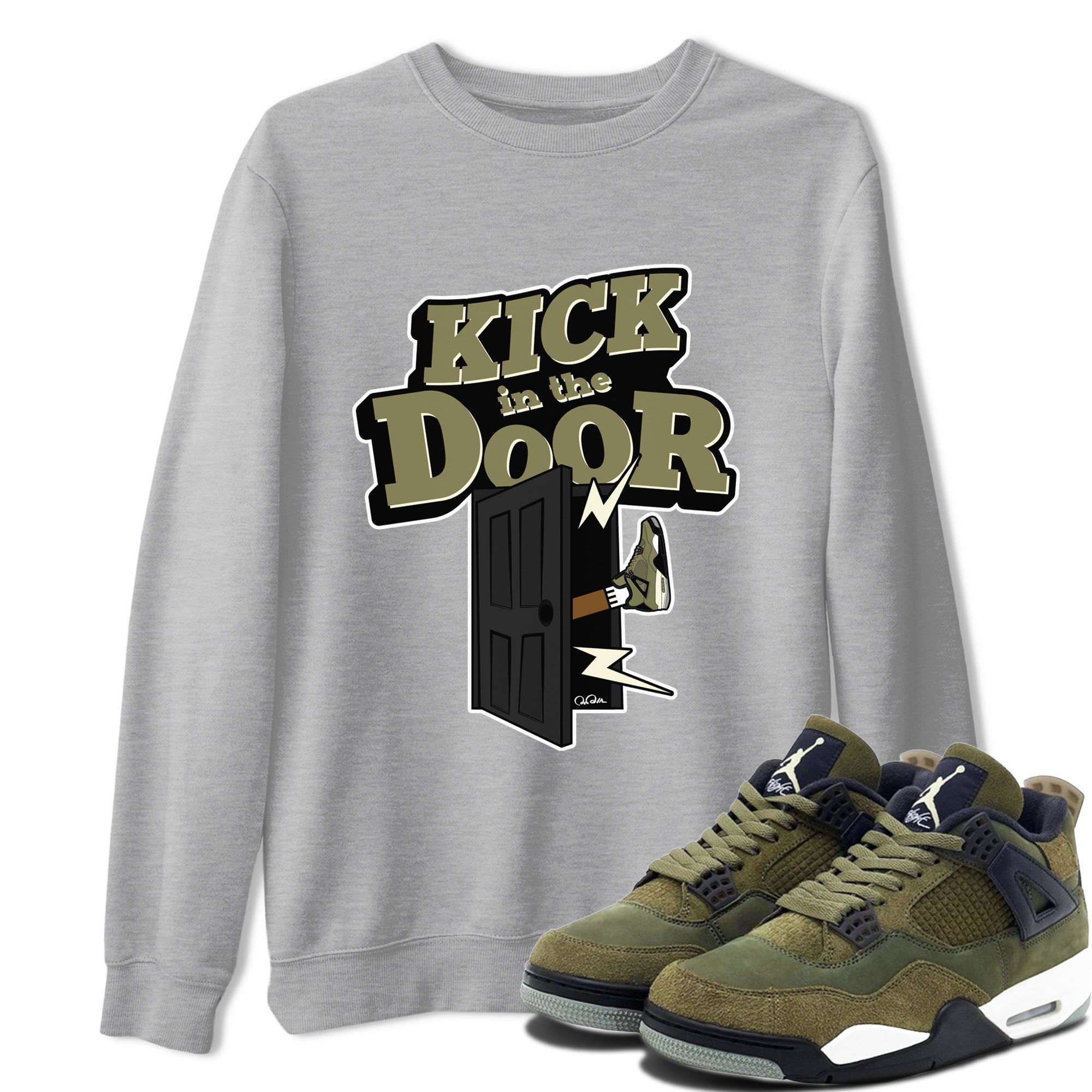 Kick In The Door snkmatch Tee - Air Jordan 4 Medium Olive