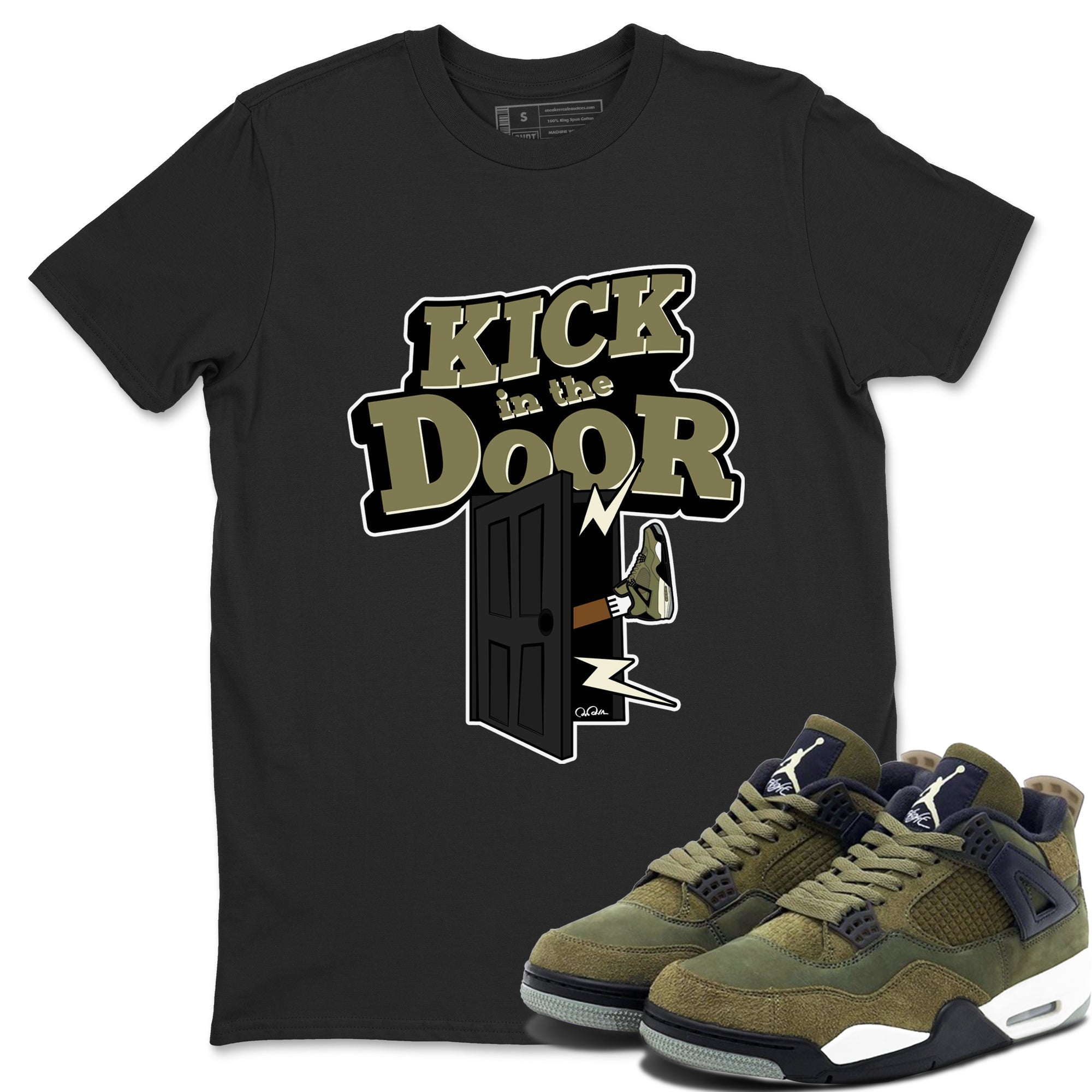 Kick In The Door snkmatch Tee - Air Jordan 4 Medium Olive