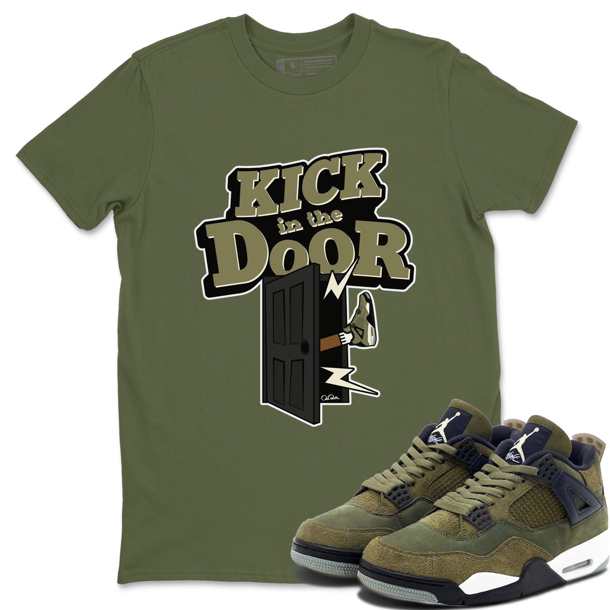 Kick In The Door snkmatch Tee - Air Jordan 4 Medium Olive