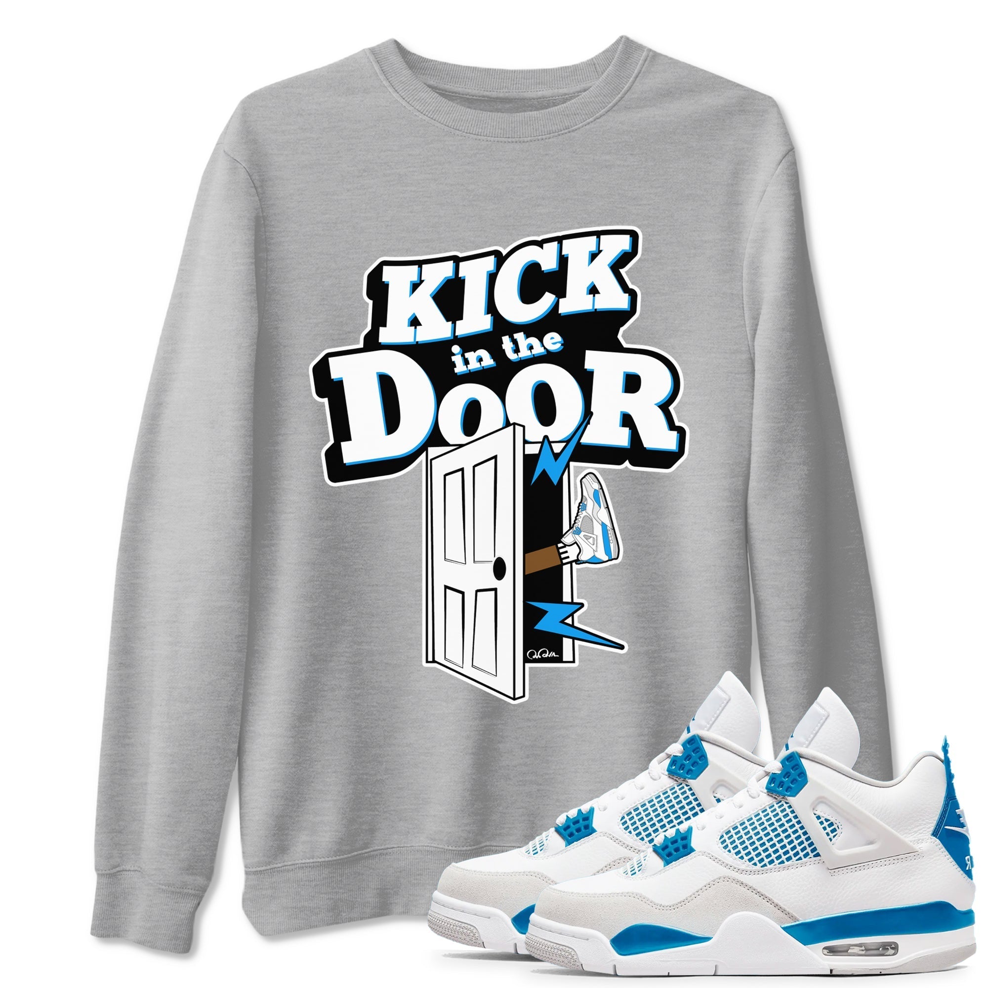 Kick In The Door snkmatch Tees - Air Jordan 4 Military Blue