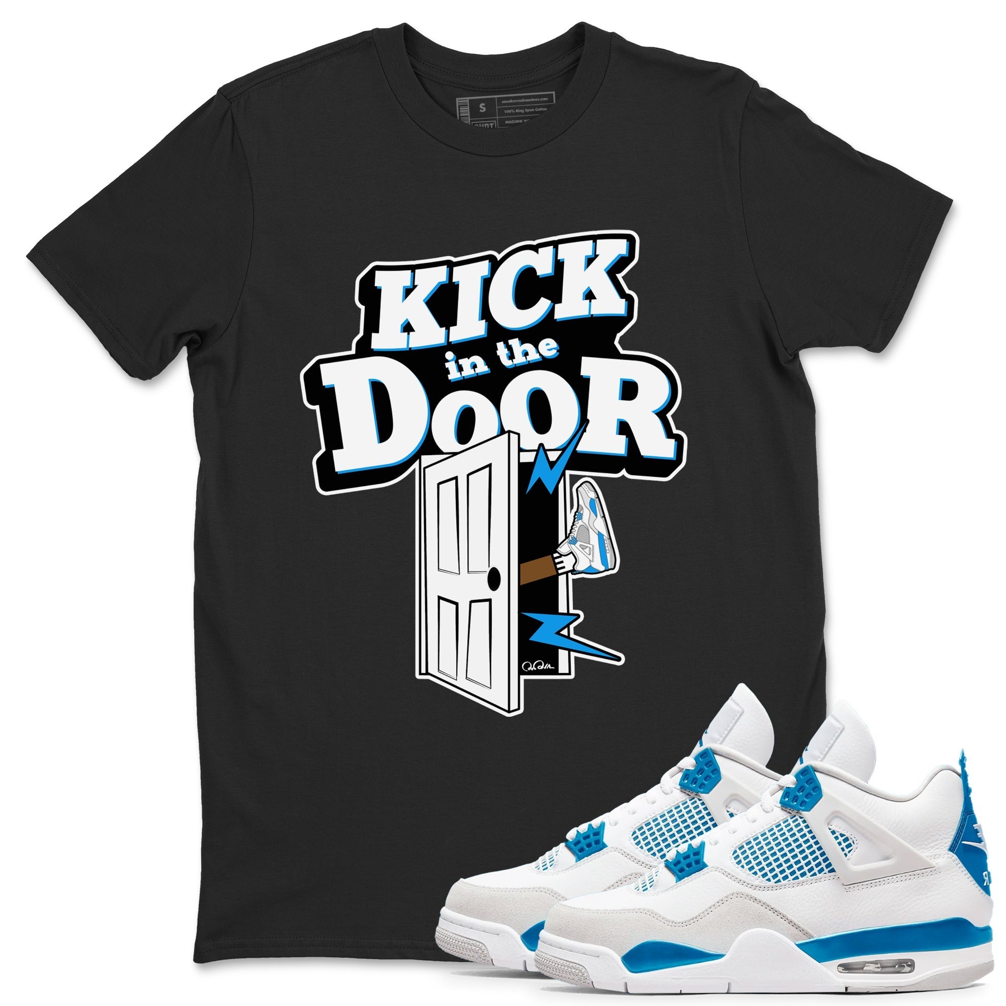 Kick In The Door snkmatch Tees - Air Jordan 4 Military Blue