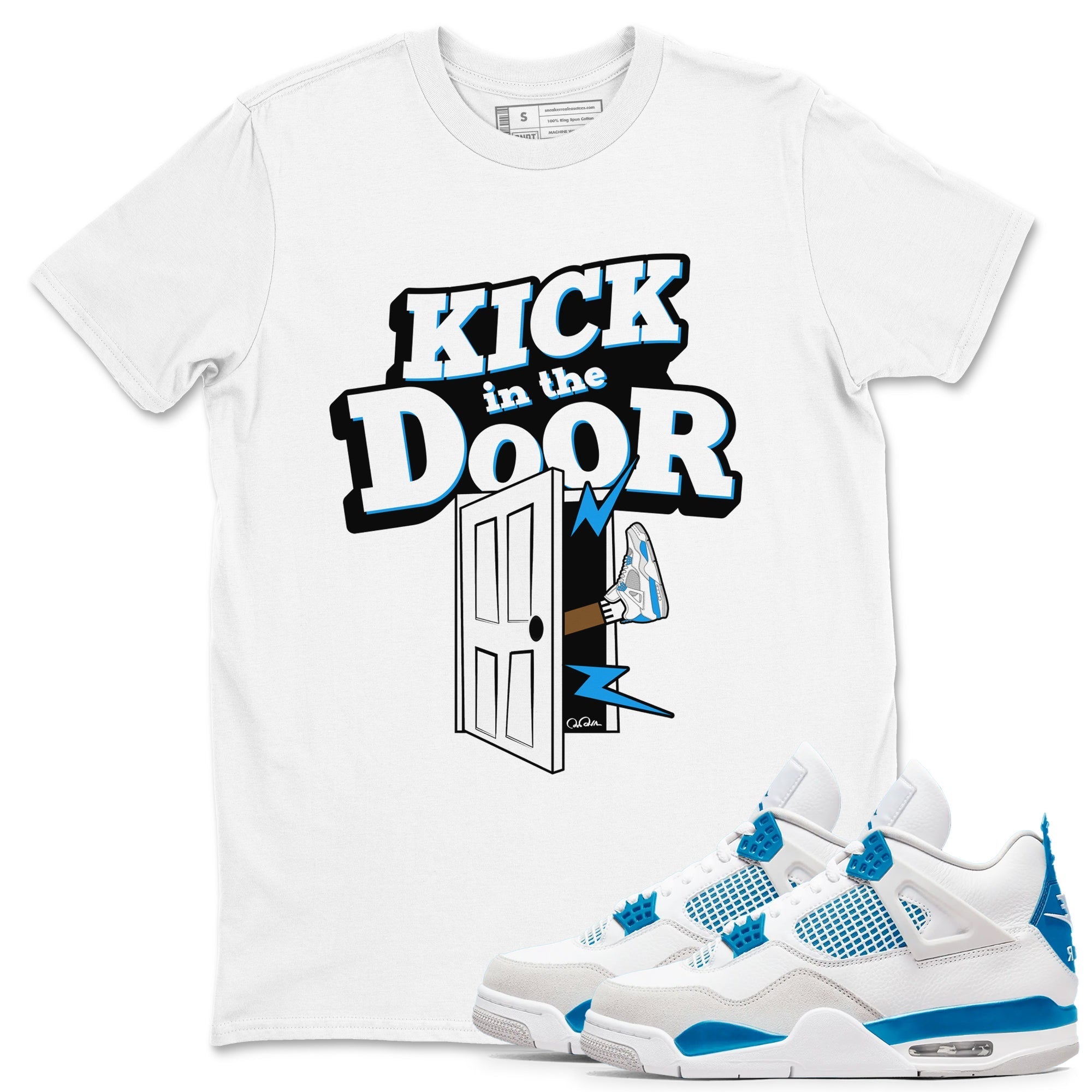 Kick In The Door snkmatch Tees - Air Jordan 4 Military Blue