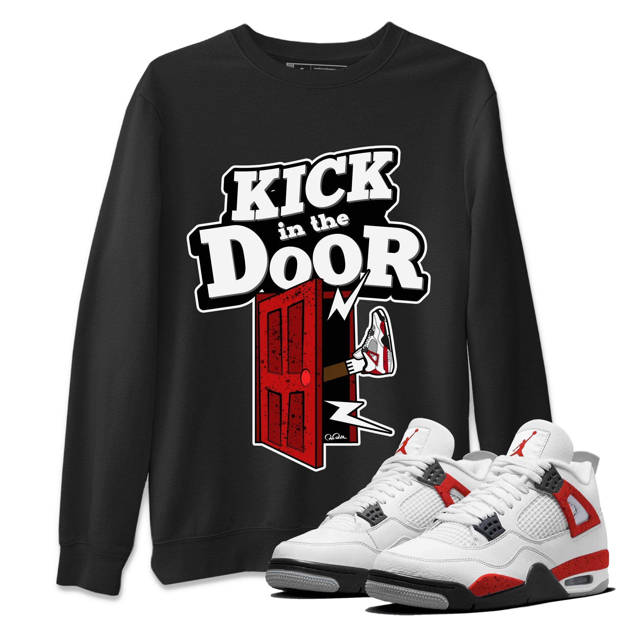 Kick In The Door Unisex Tops - Air Jordan 4 Red Cement