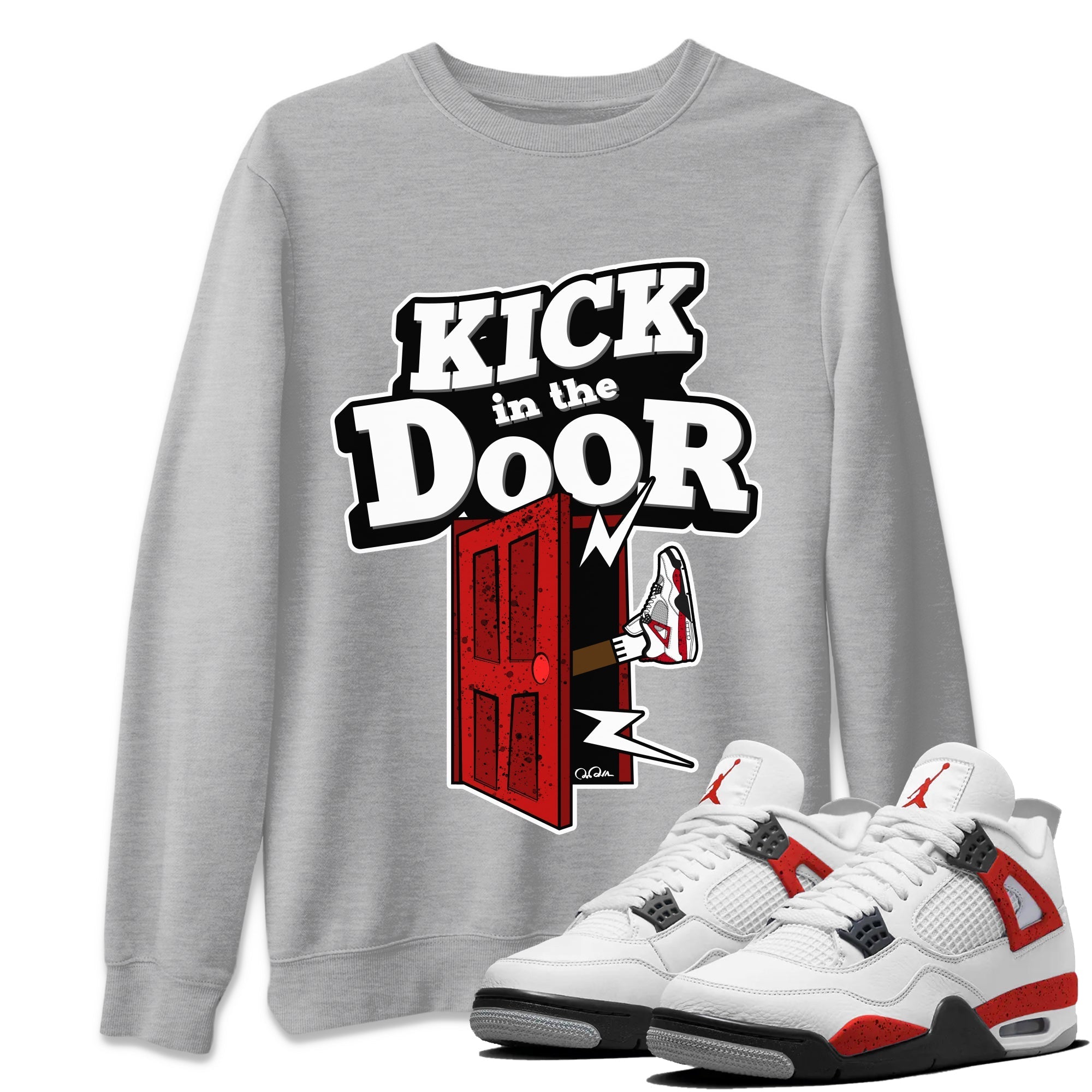 Kick In The Door Unisex Tops - Air Jordan 4 Red Cement