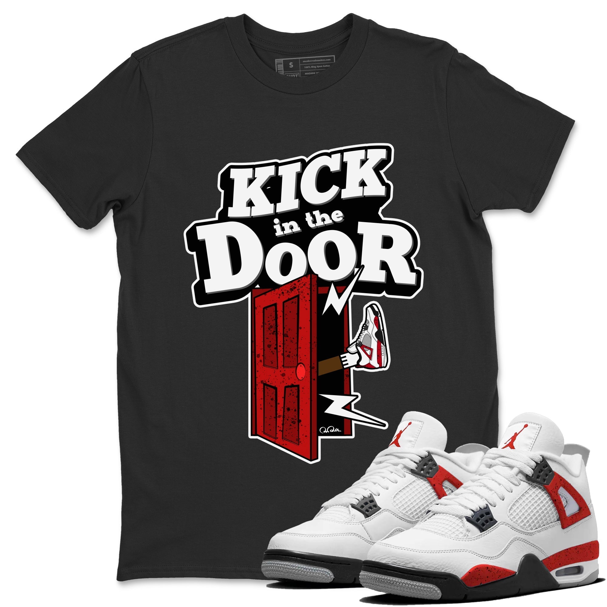 Kick In The Door Unisex Tops - Air Jordan 4 Red Cement