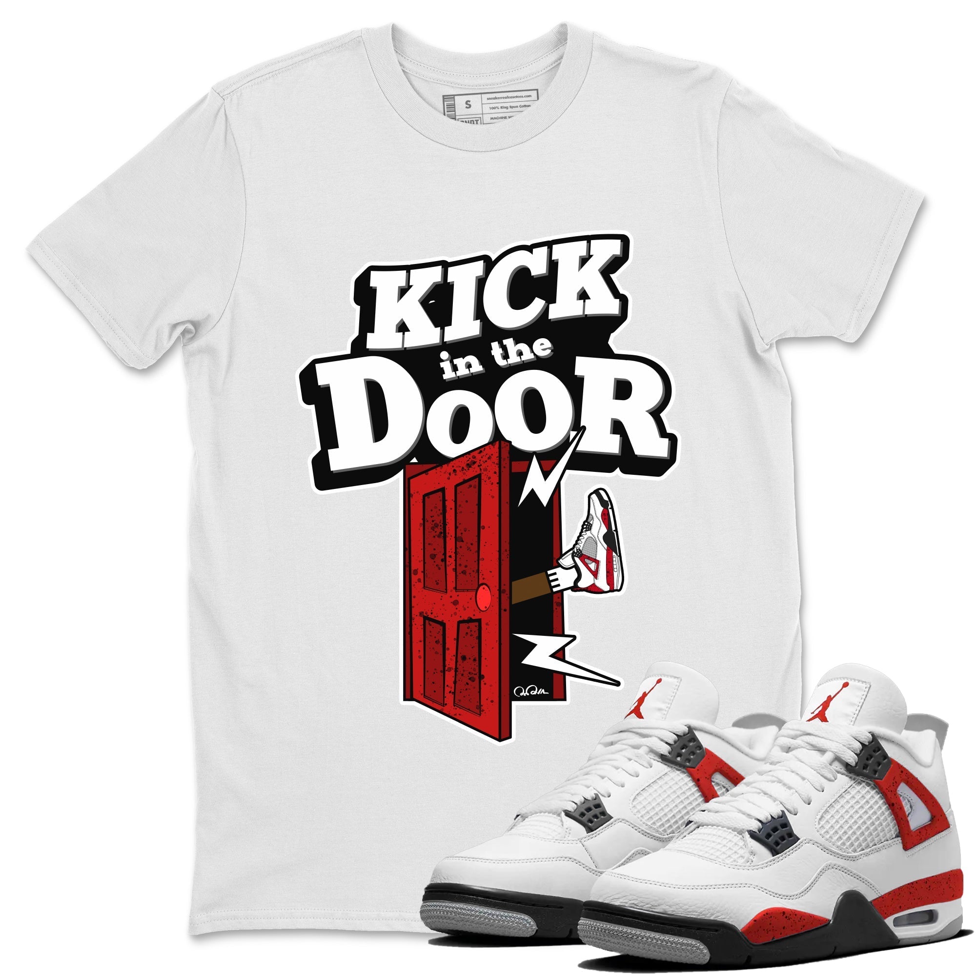 Kick In The Door Unisex Tops - Air Jordan 4 Red Cement
