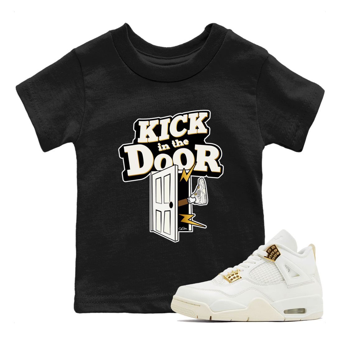 Kick In The Door snkmatch Tees Kids - Air Jordan 4 Sail 2024
