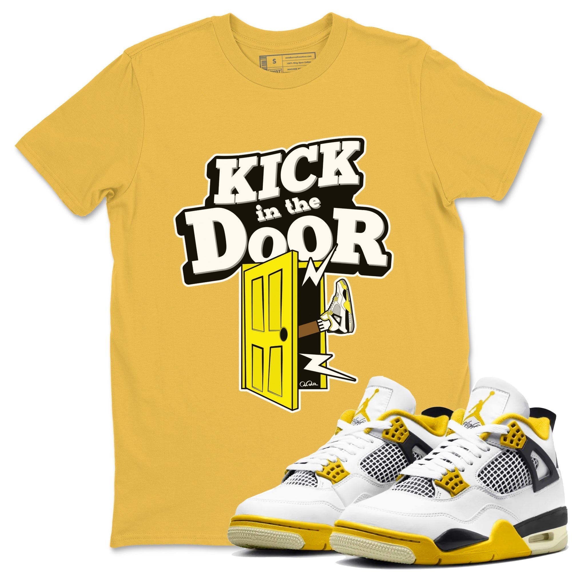 Kick In The Door snkmatch Tees - Air Jordan 4 Vivid Sulfur