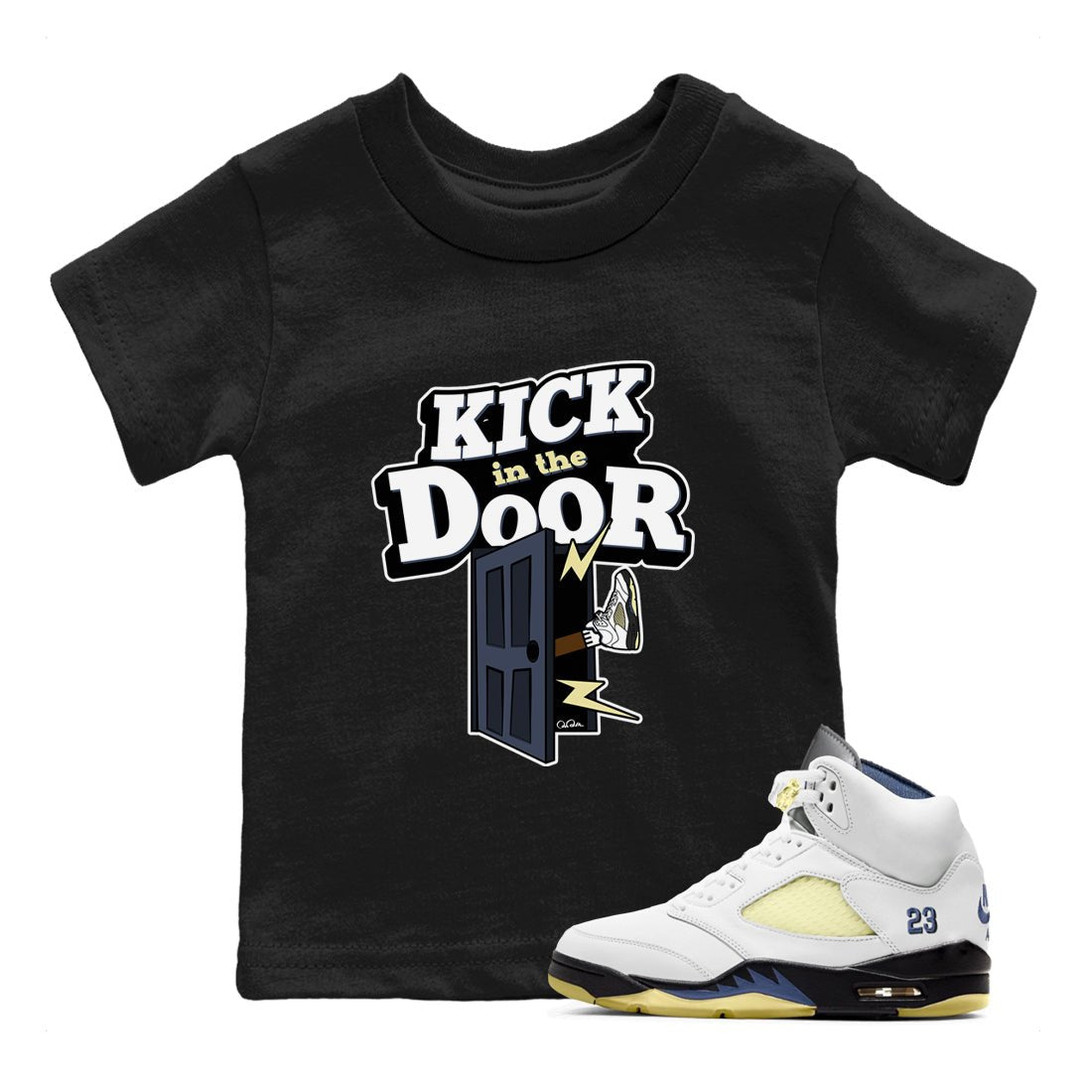 Kick In The Door snkmatch Tee Kids - Air Jordan 5 A Ma Maniere x Photon Dust