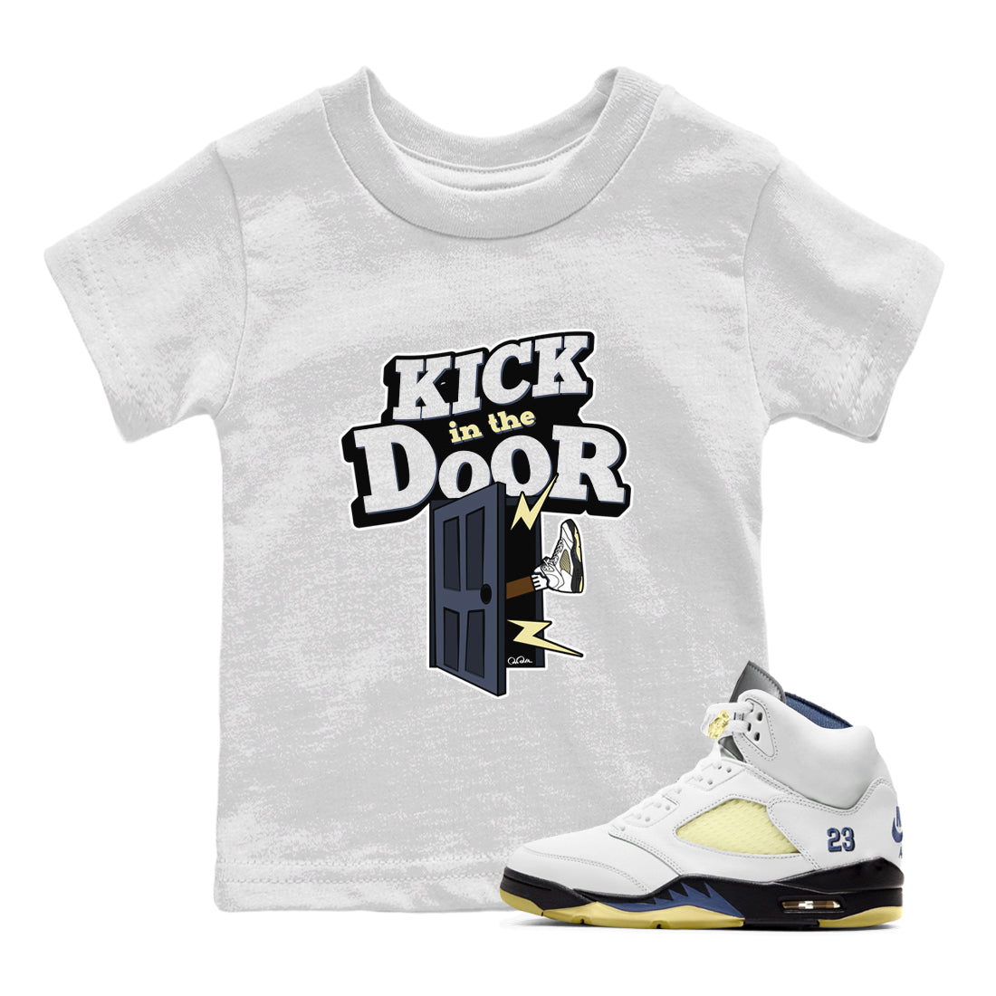Kick In The Door snkmatch Tee Kids - Air Jordan 5 A Ma Maniere x Photon Dust