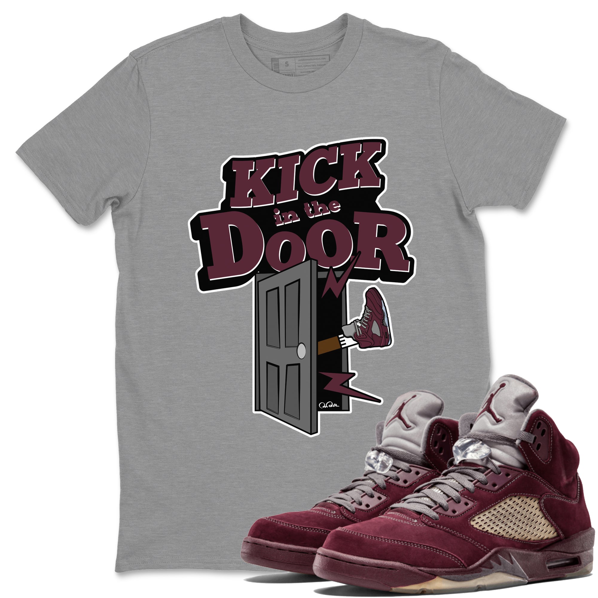 Kick In The Door Unisex Tops - Air Jordan 5 Burgundy