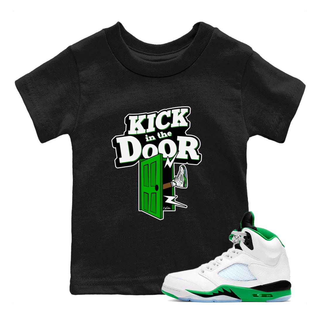 Kick In The Door snkmatch Tee Kids - Air Jordan 5 Lucky Green