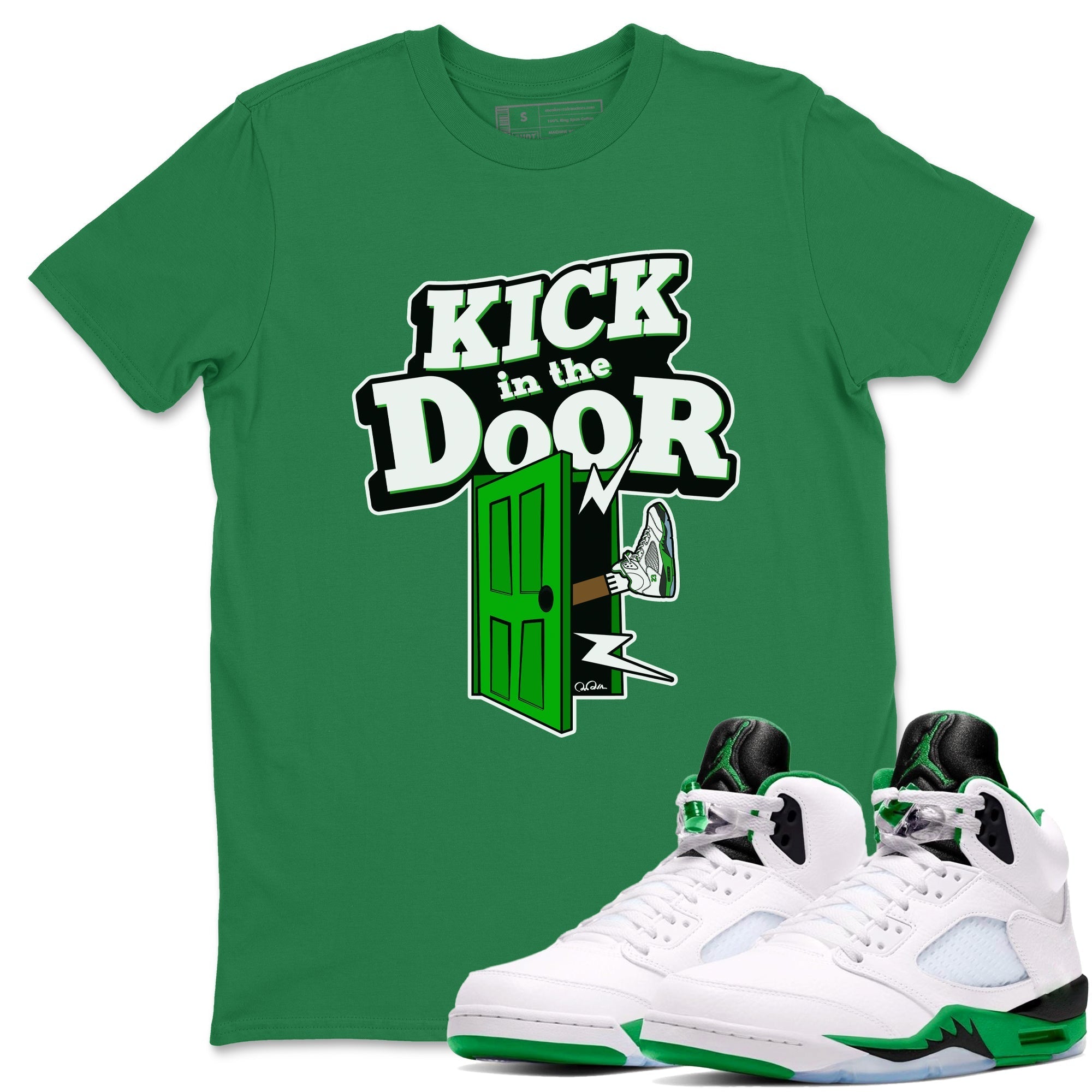 Kick In The Door snkmatch Tee - Air Jordan 5 Lucky Green