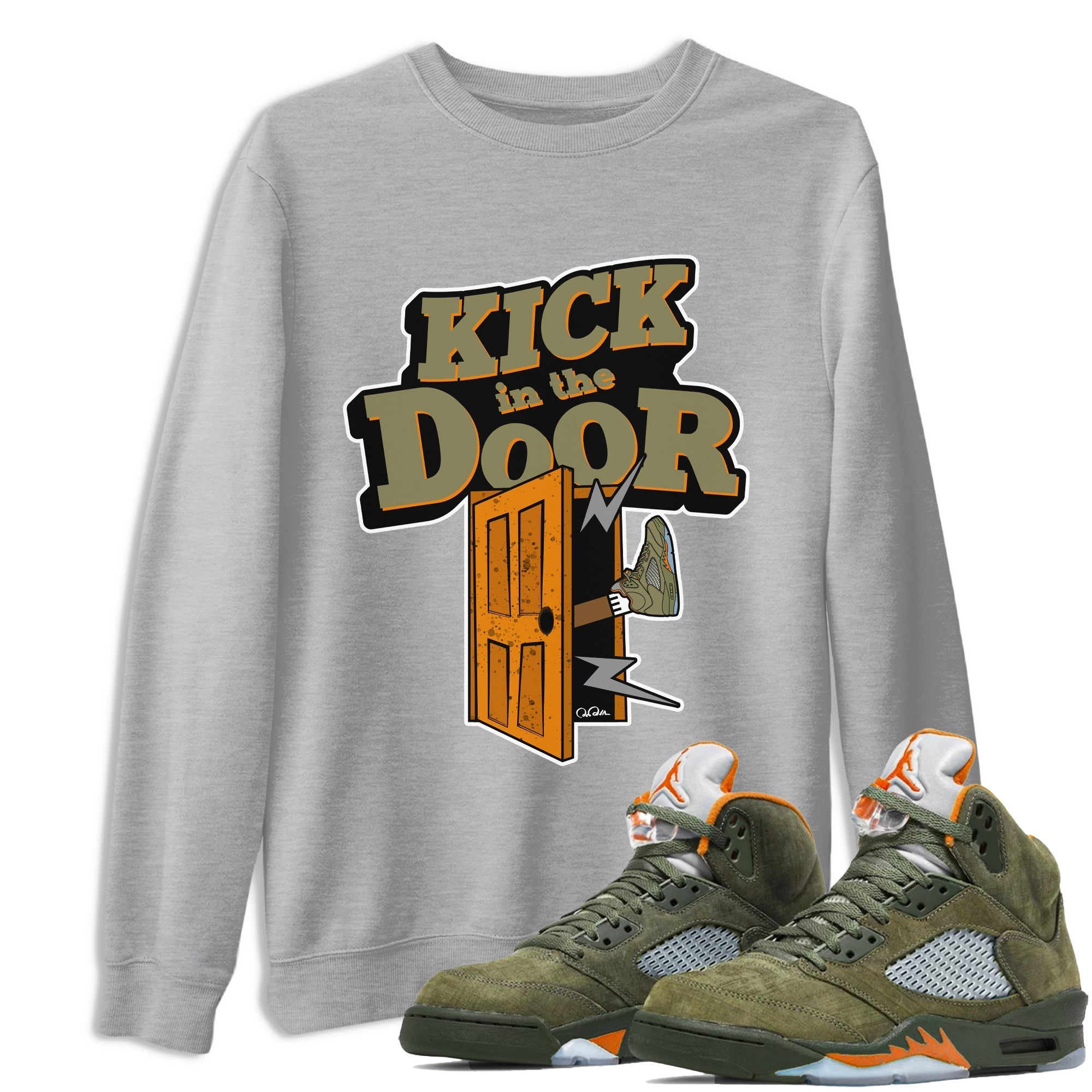 Kick In The Door snkmatch Tees - Air Jordan 5 Olive