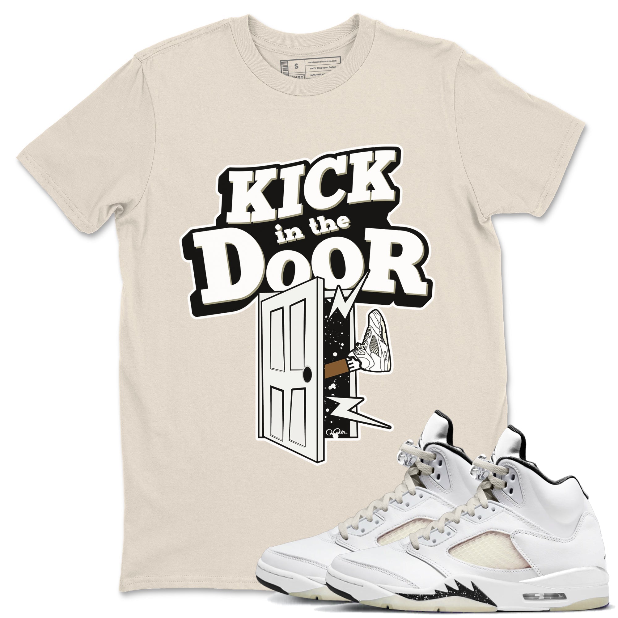 Kick In The Door snkmatch Tees - Air Jordan 5 Sail
