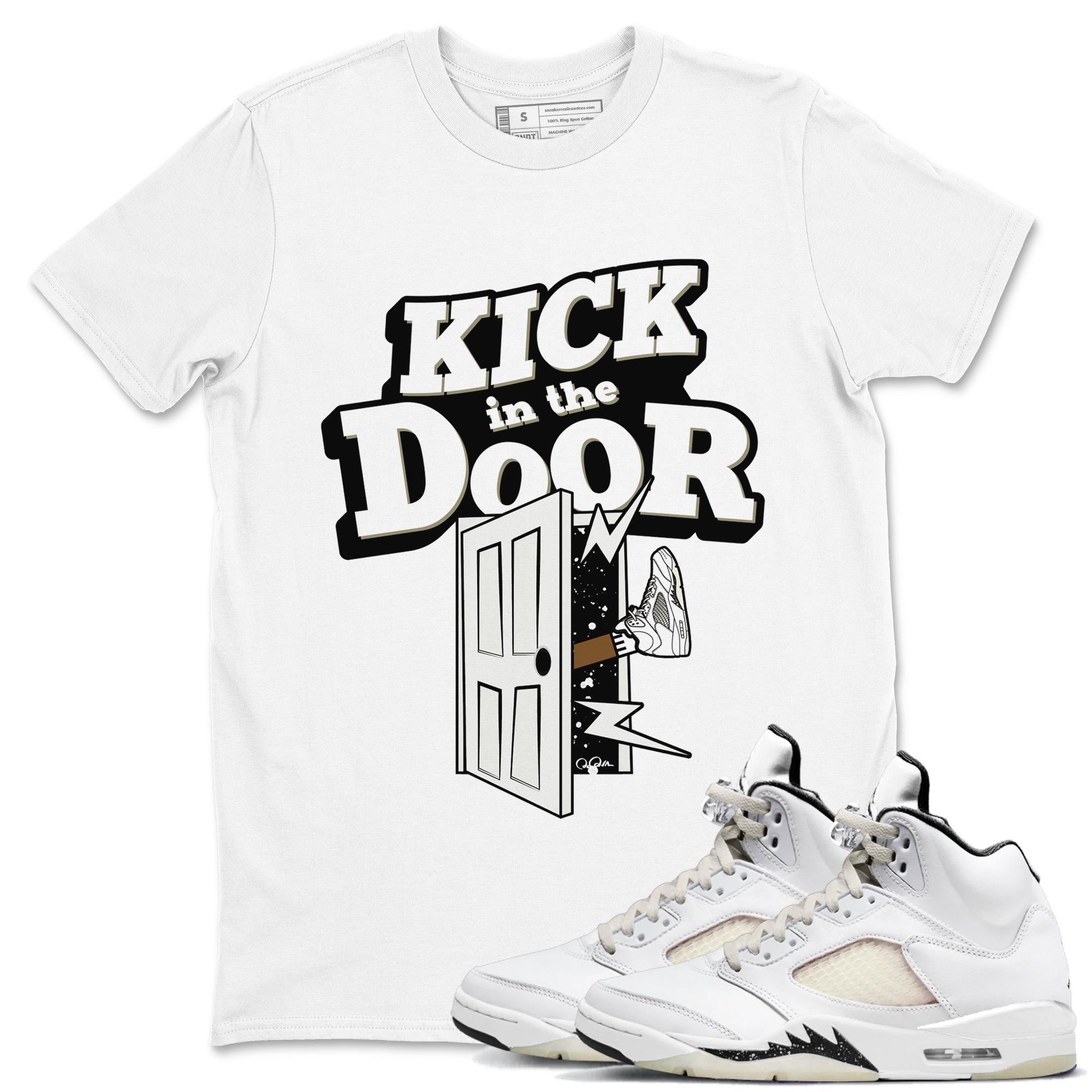 Kick In The Door snkmatch Tees - Air Jordan 5 Sail