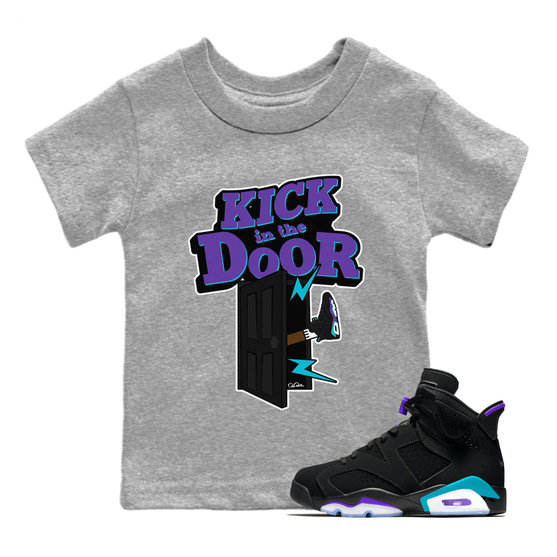 Kick In The Door Kids Tops - Air Jordan 6 Aqua