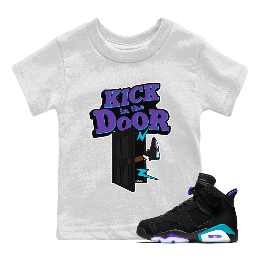 Kick In The Door Kids Tops - Air Jordan 6 Aqua
