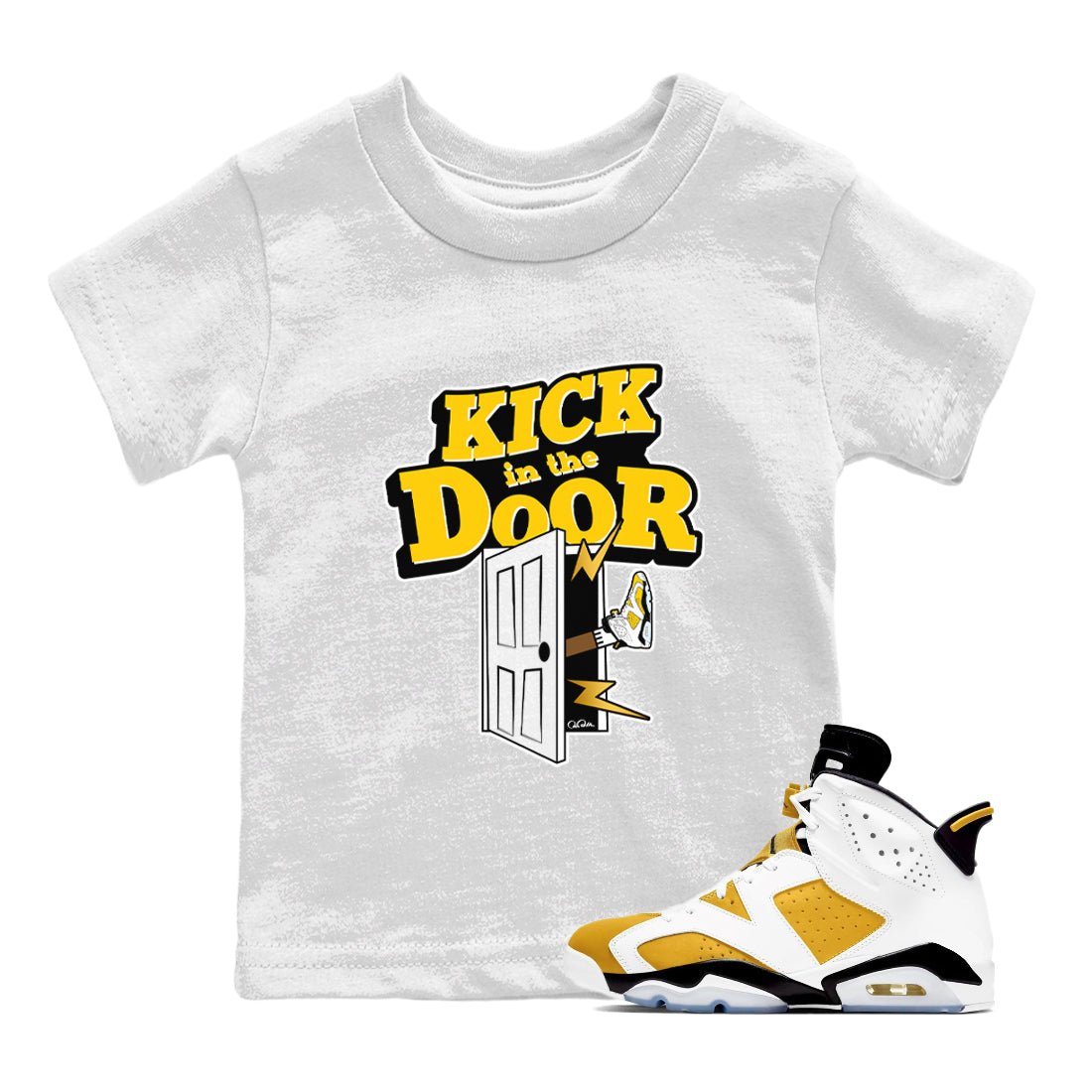 Kick In The Door snkmatch Tee Kids - Air Jordan 6 Yellow Ochre