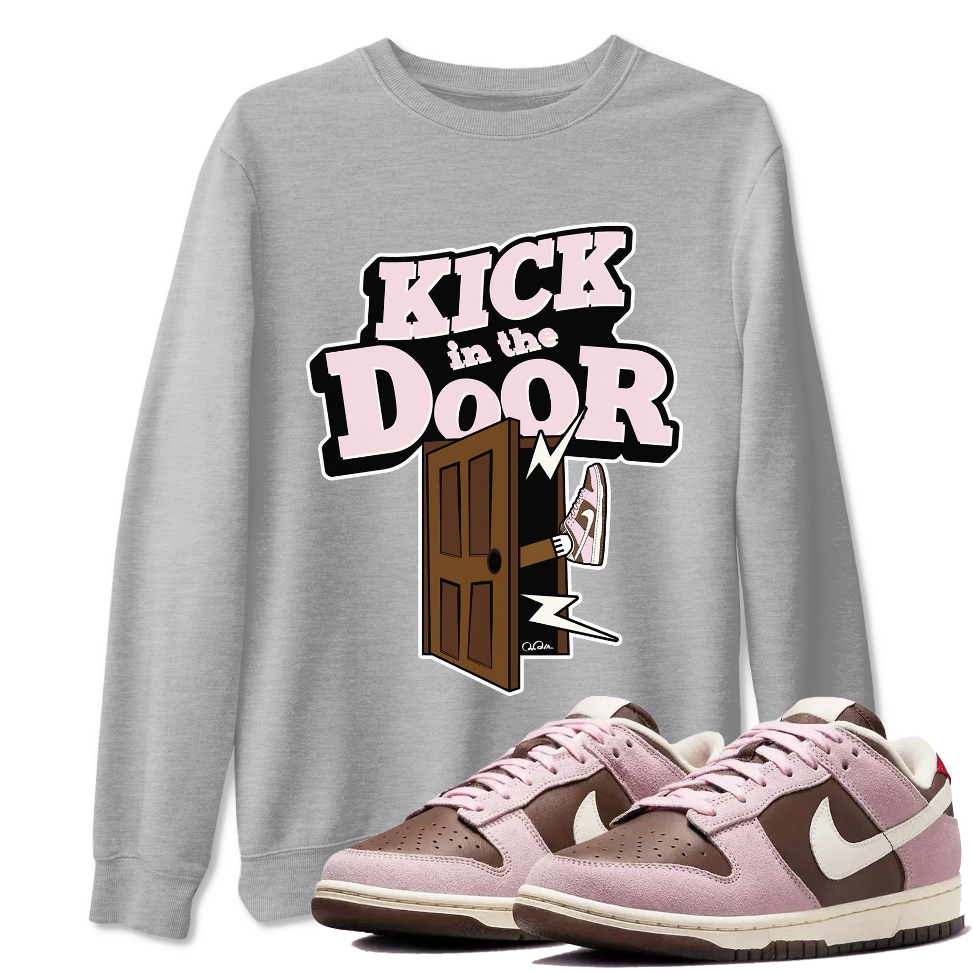 Kick In The Door snkmatch Tees - Dunk Cacao Wow And Pink Foam