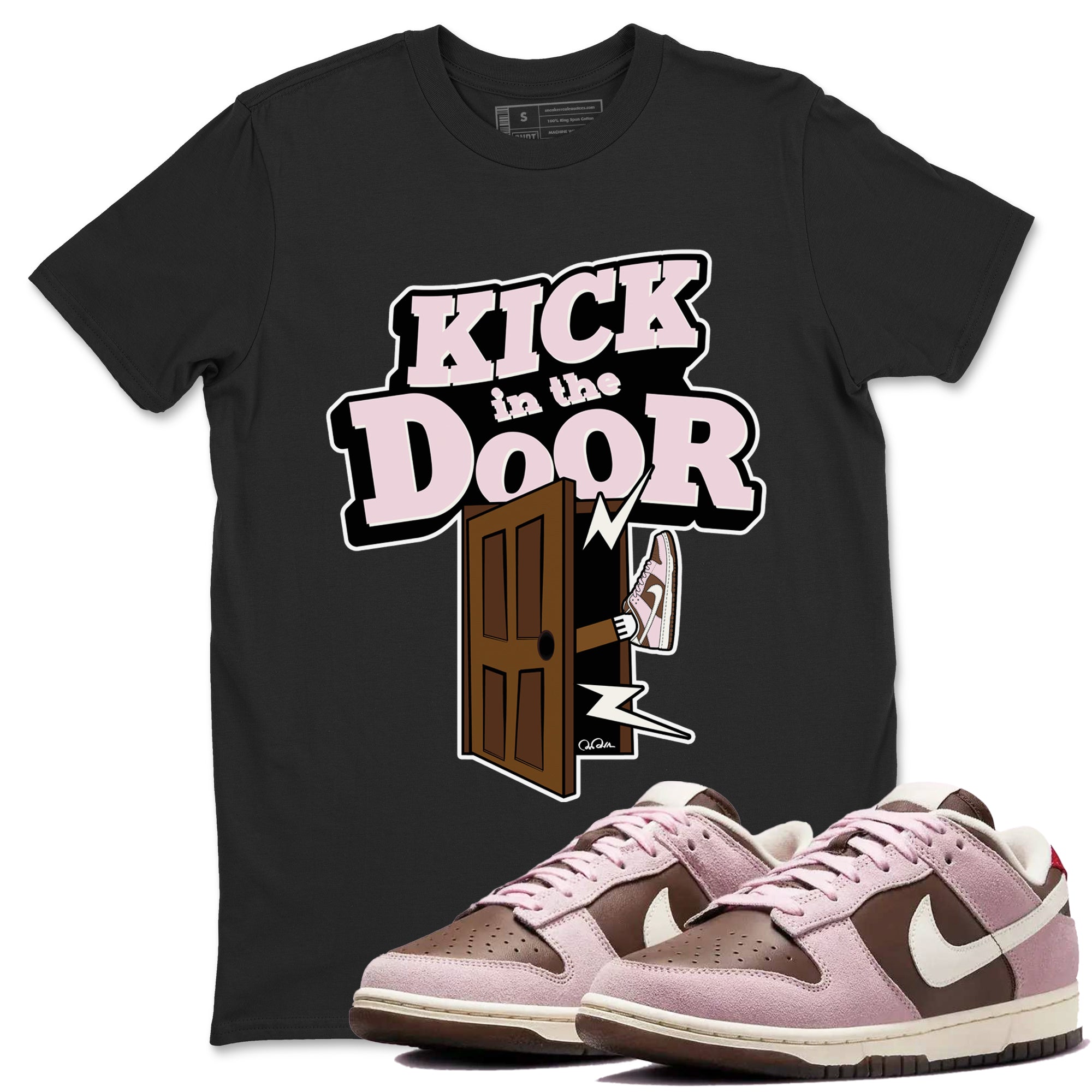 Kick In The Door snkmatch Tees - Dunk Cacao Wow And Pink Foam