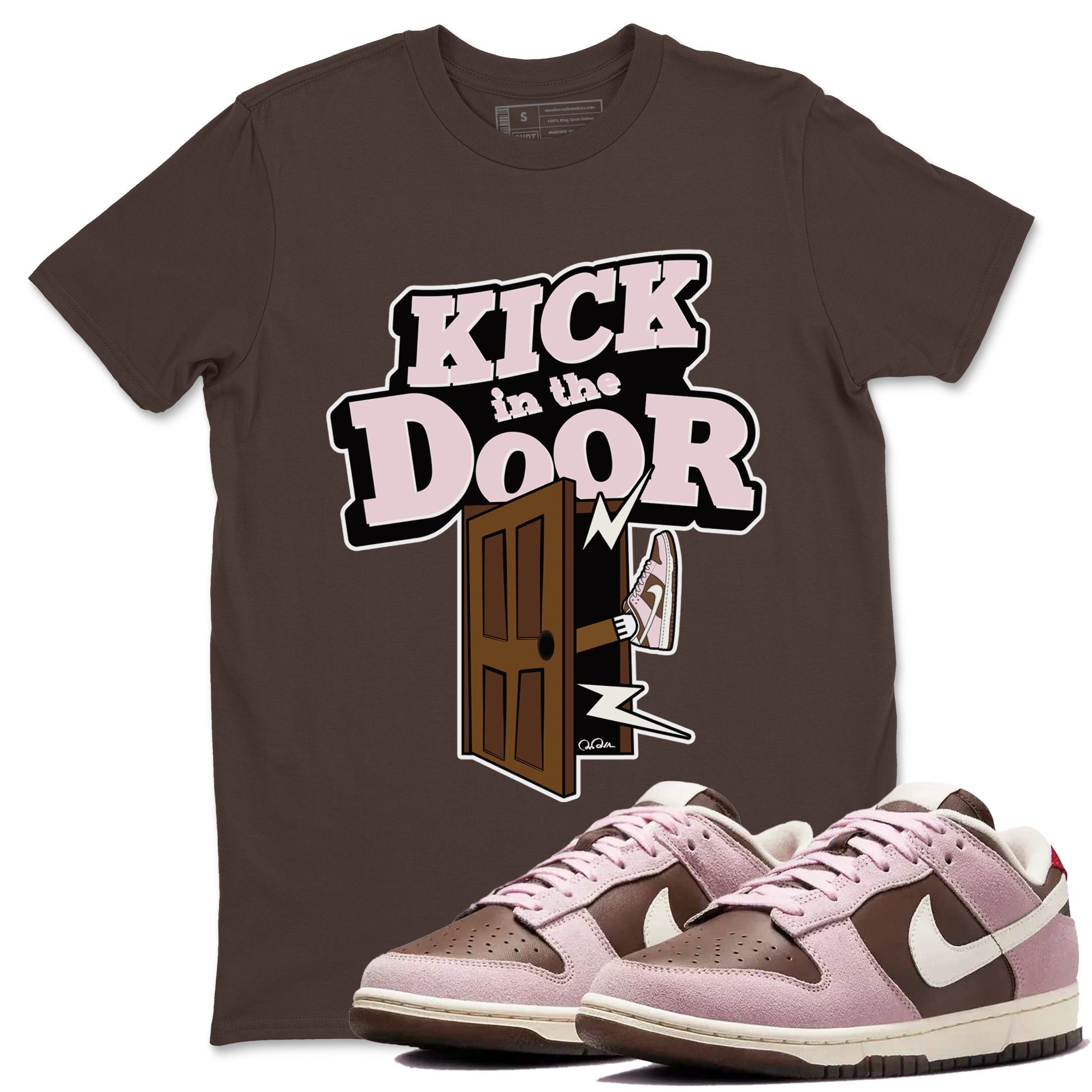 Kick In The Door snkmatch Tees - Dunk Cacao Wow And Pink Foam