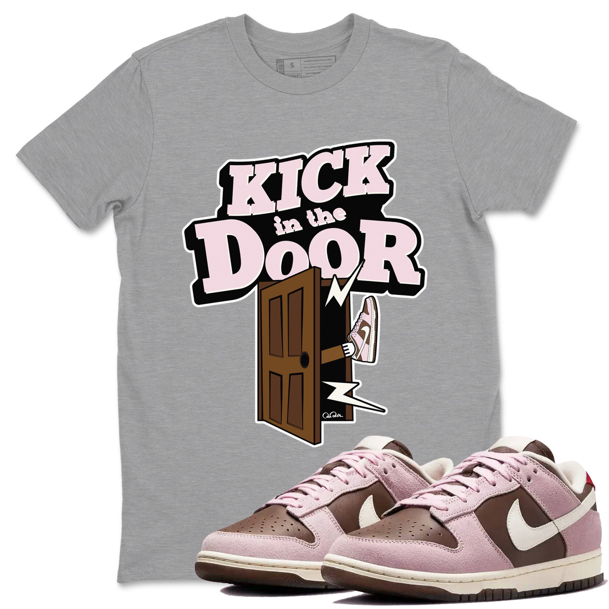 Kick In The Door snkmatch Tees - Dunk Cacao Wow And Pink Foam