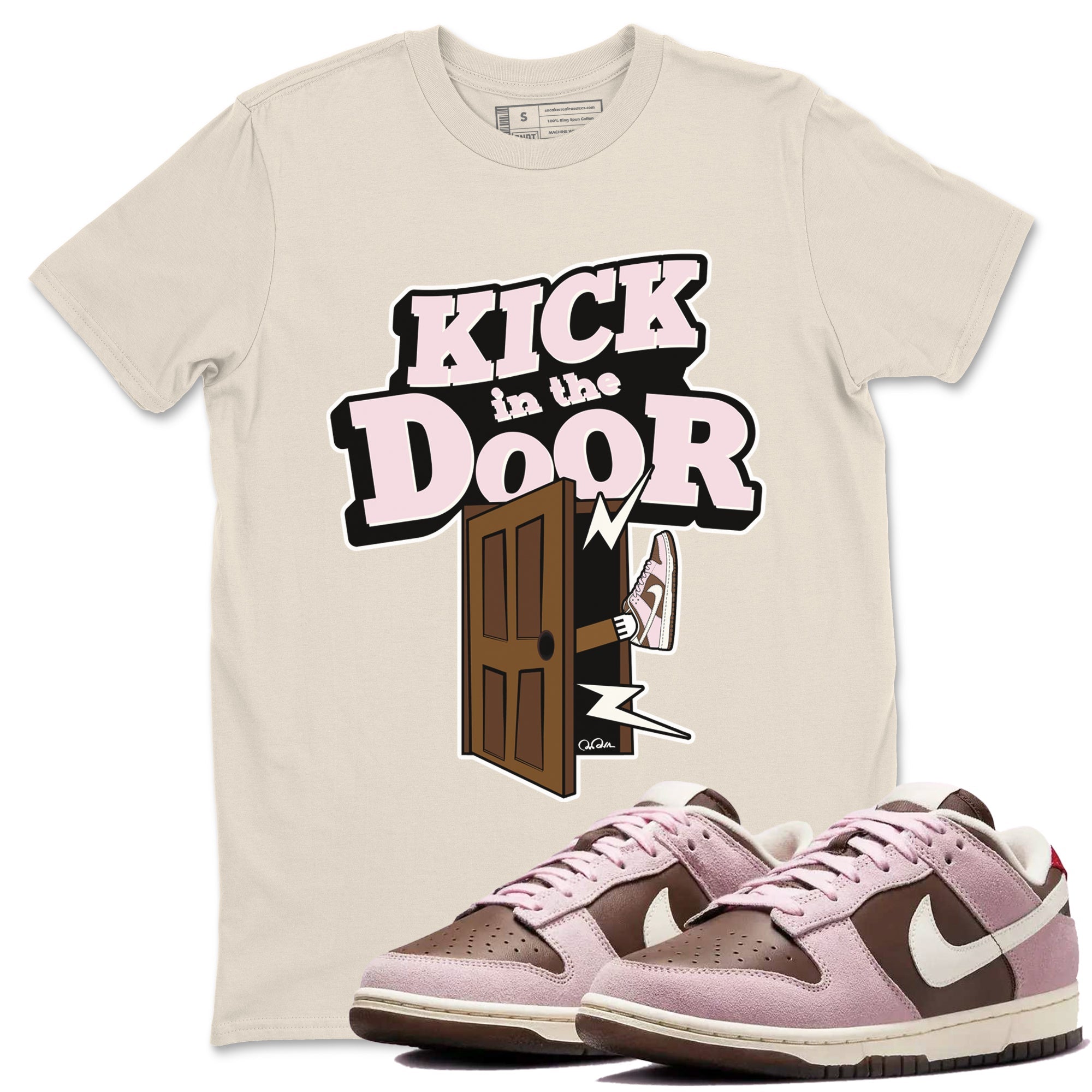 Kick In The Door snkmatch Tees - Dunk Cacao Wow And Pink Foam
