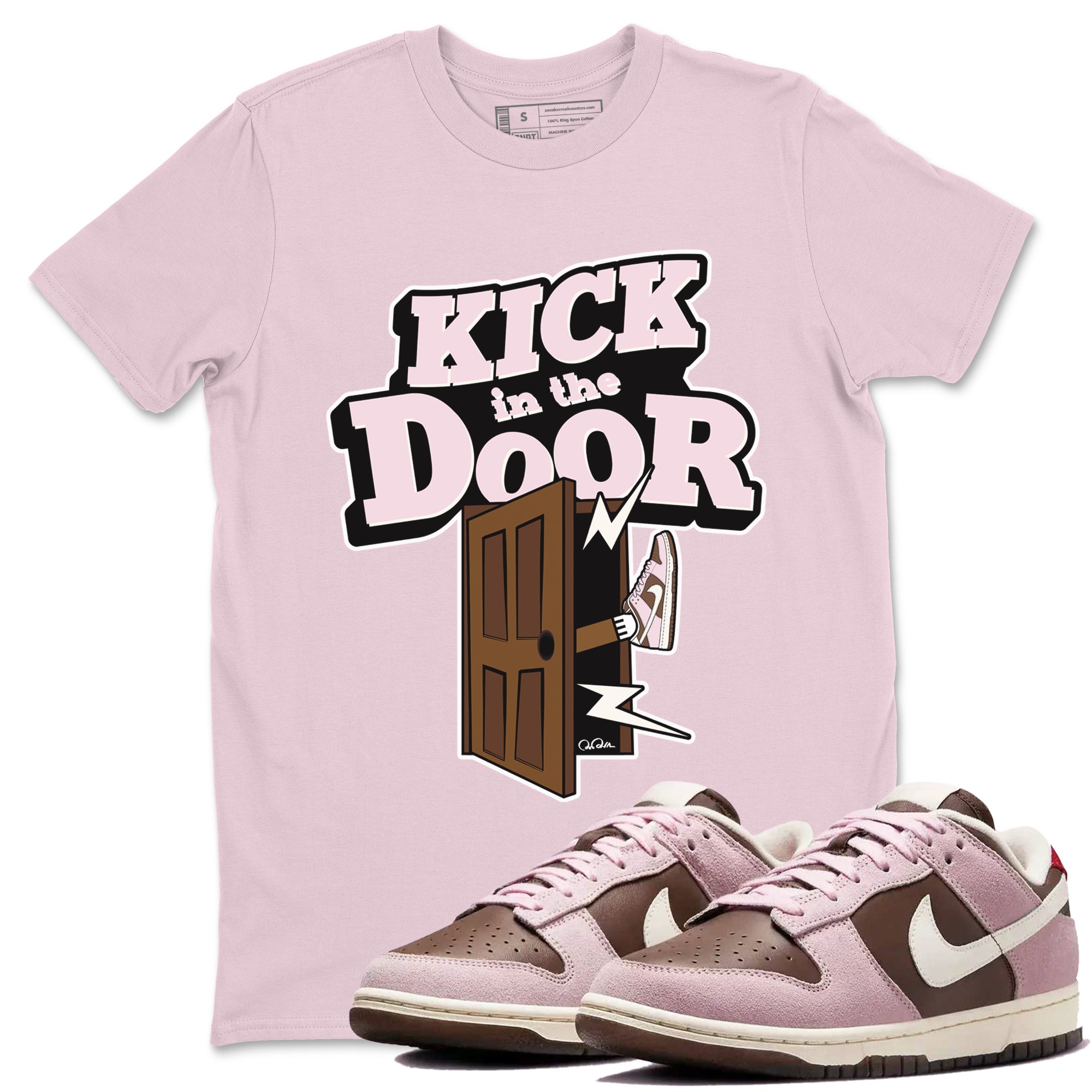 Kick In The Door snkmatch Tees - Dunk Cacao Wow And Pink Foam