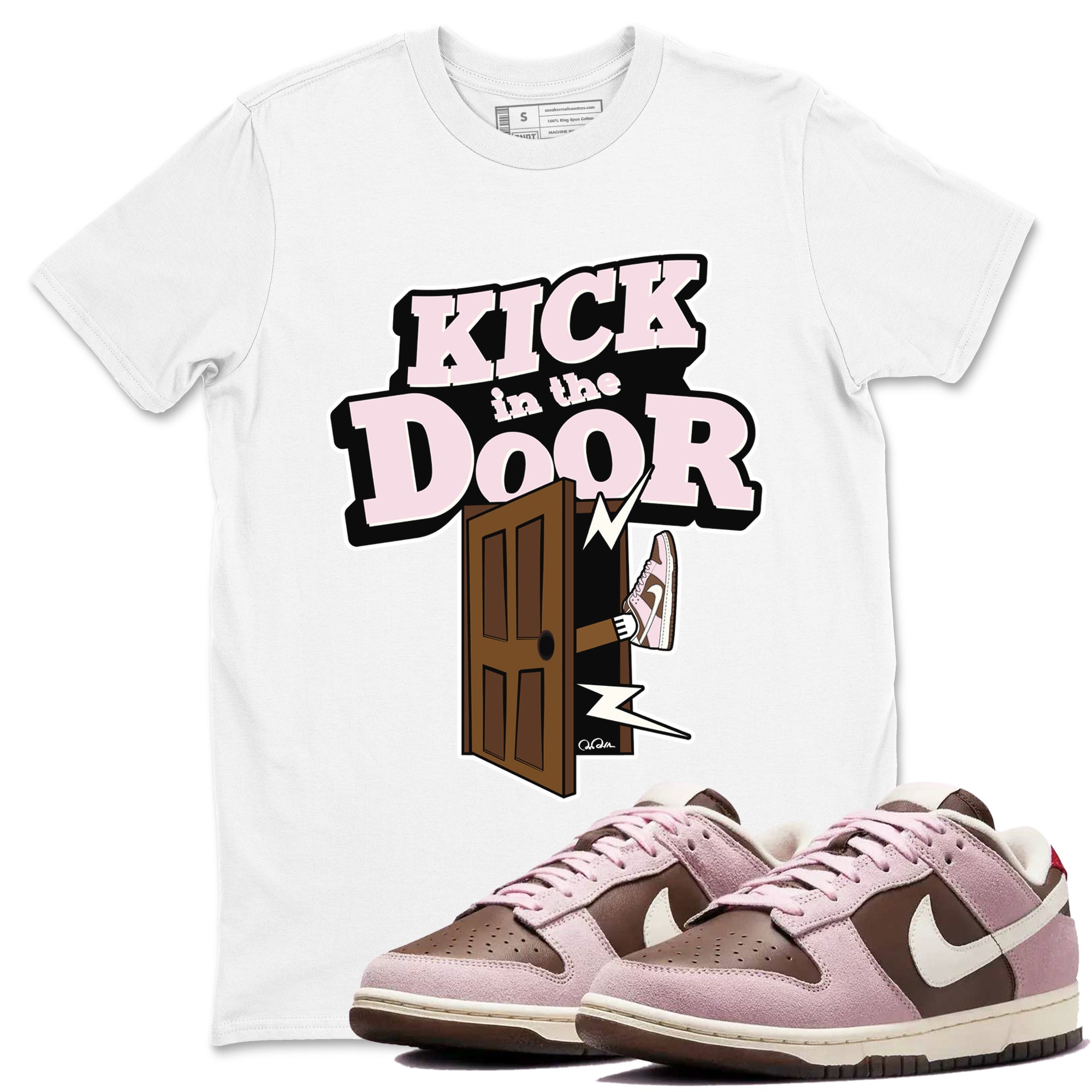 Kick In The Door snkmatch Tees - Dunk Cacao Wow And Pink Foam
