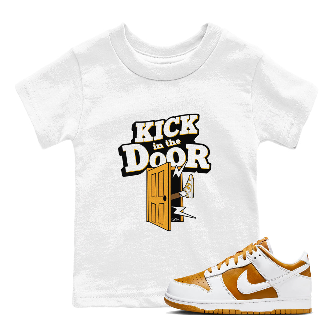 Kick In The Door snkmatch Tees Kids - Dunk Dark Curry