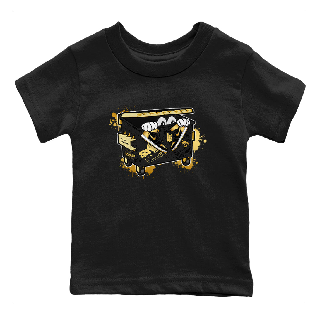 Kick Trash snkmatch Tees Kids - Air Jordan 1 Black Metallic Gold