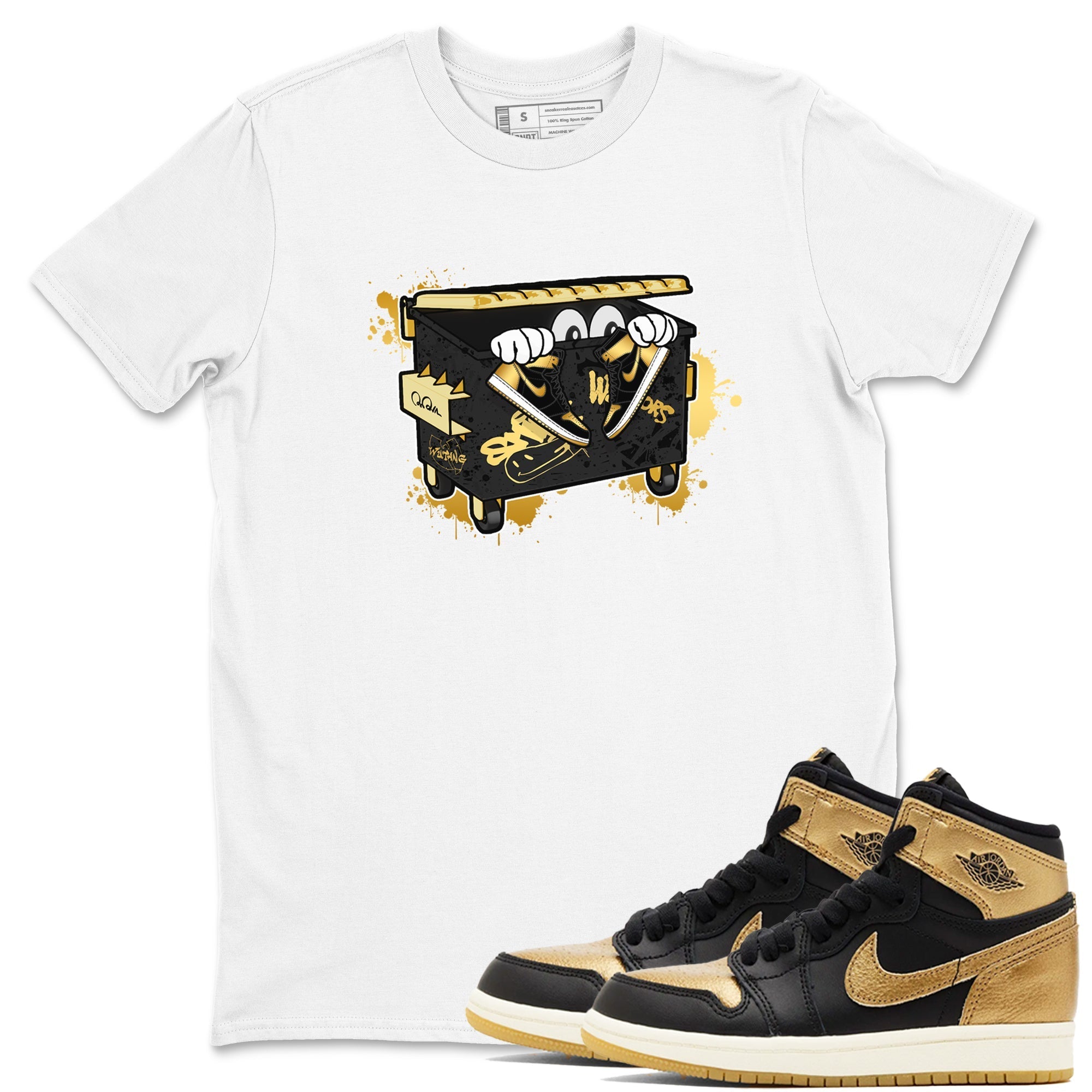 Kick Trash snkmatch Tees - Air Jordan 1 Black Metallic Gold