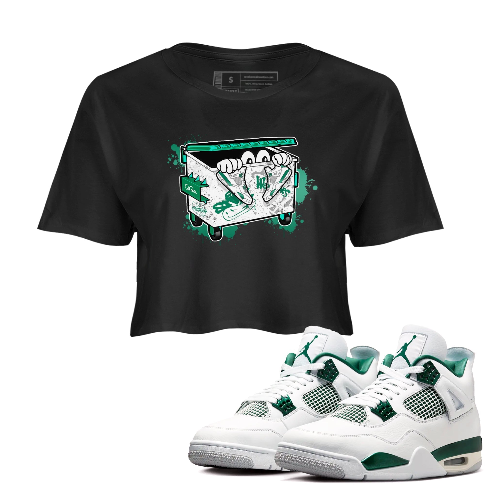 Kick Trash snkmatch Women's Top - Air Jordan 4 Oxidized Green
