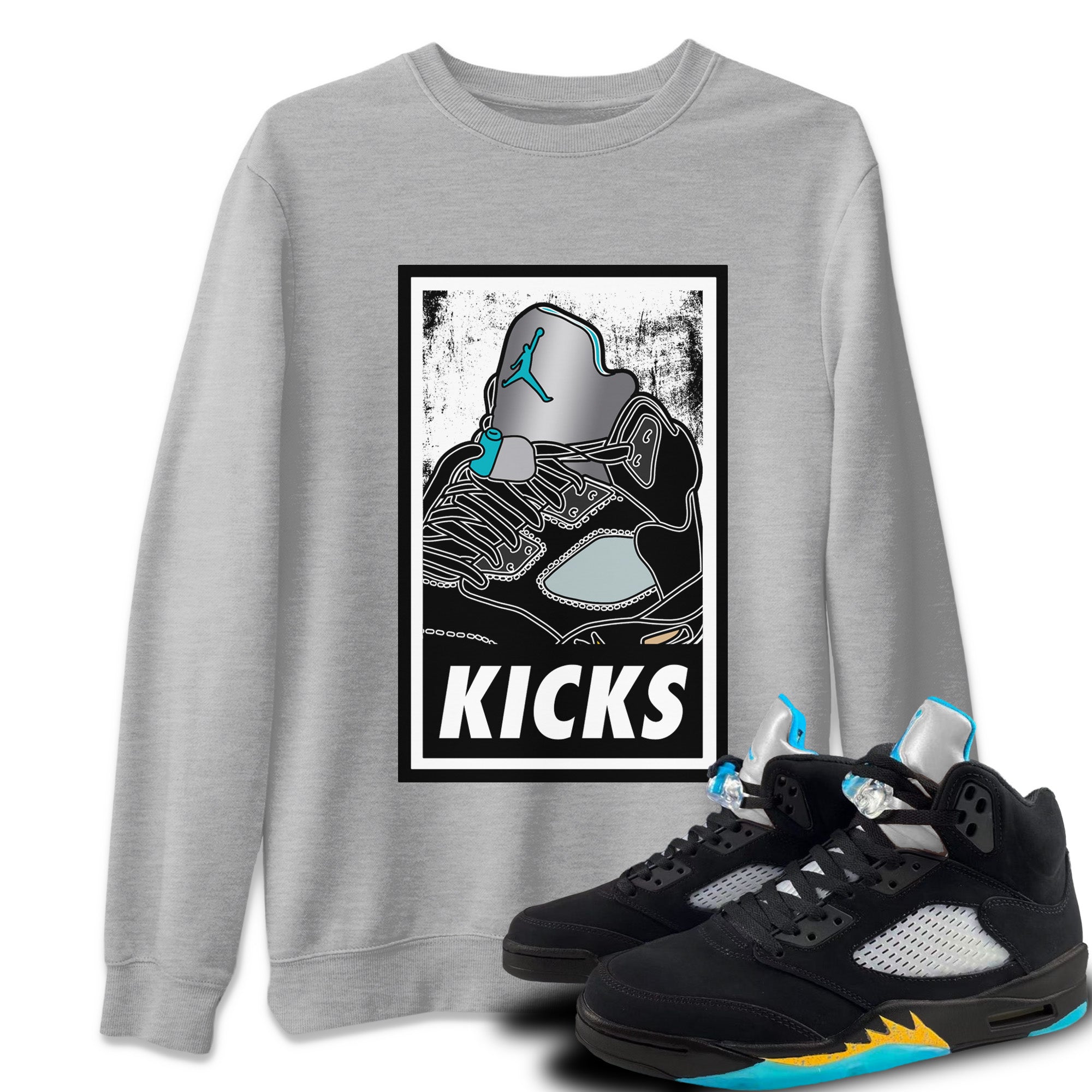 KICKS Unisex Tops - Air Jordan 5 Aqua