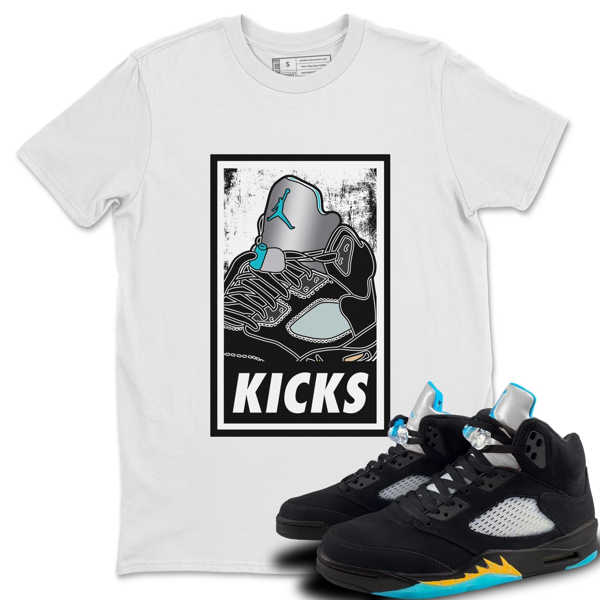 KICKS Unisex Tops - Air Jordan 5 Aqua