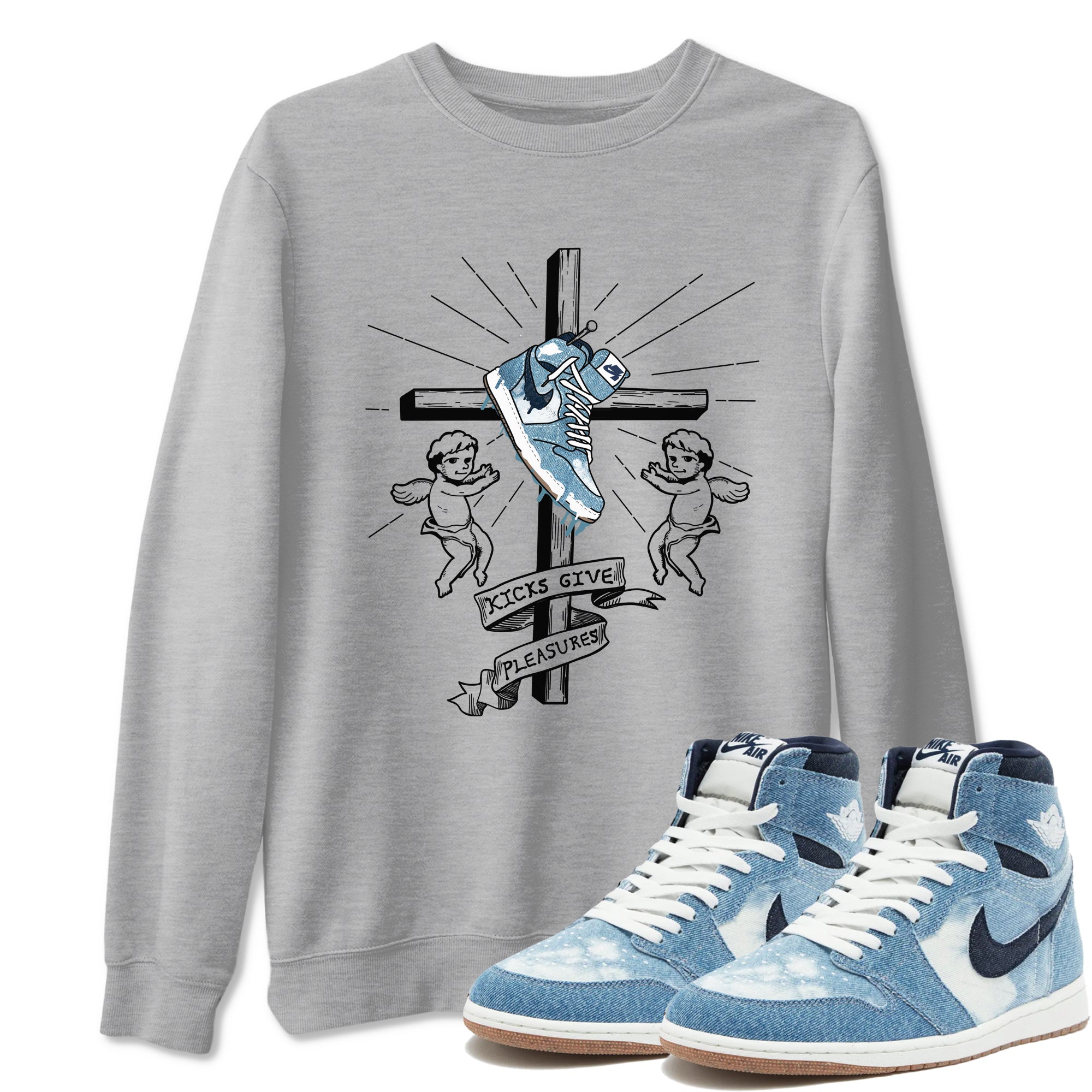 Kicks Give Pleasures snkmatch Tees - Air Jordan 1 Denim 2024