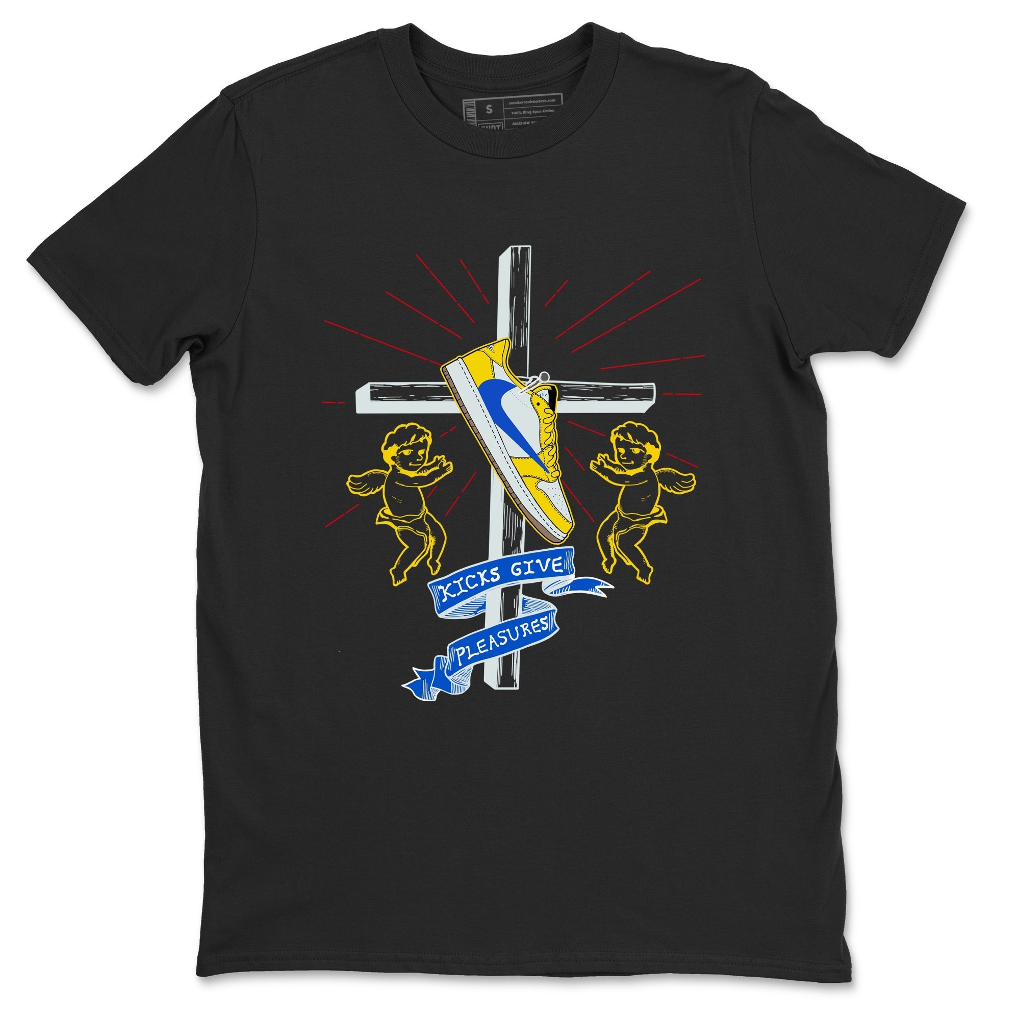 Kicks Give Pleasures snkmatch Tees - Air Jordan 1 Travis Scott Canary