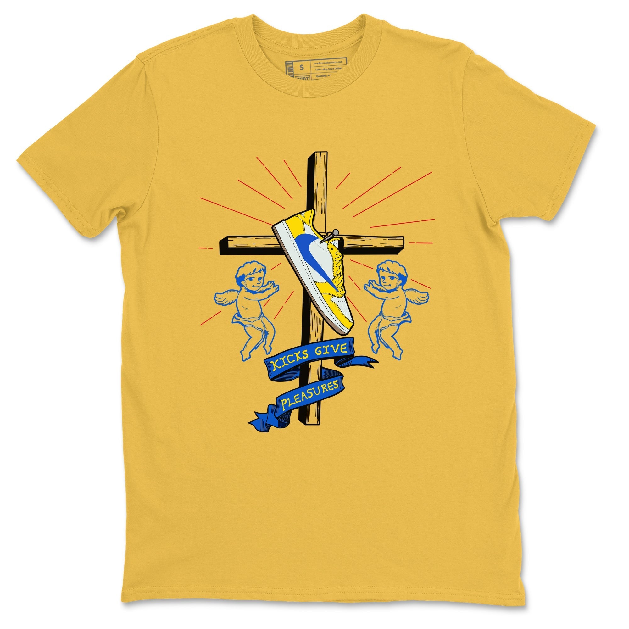 Kicks Give Pleasures snkmatch Tees - Air Jordan 1 Travis Scott Canary
