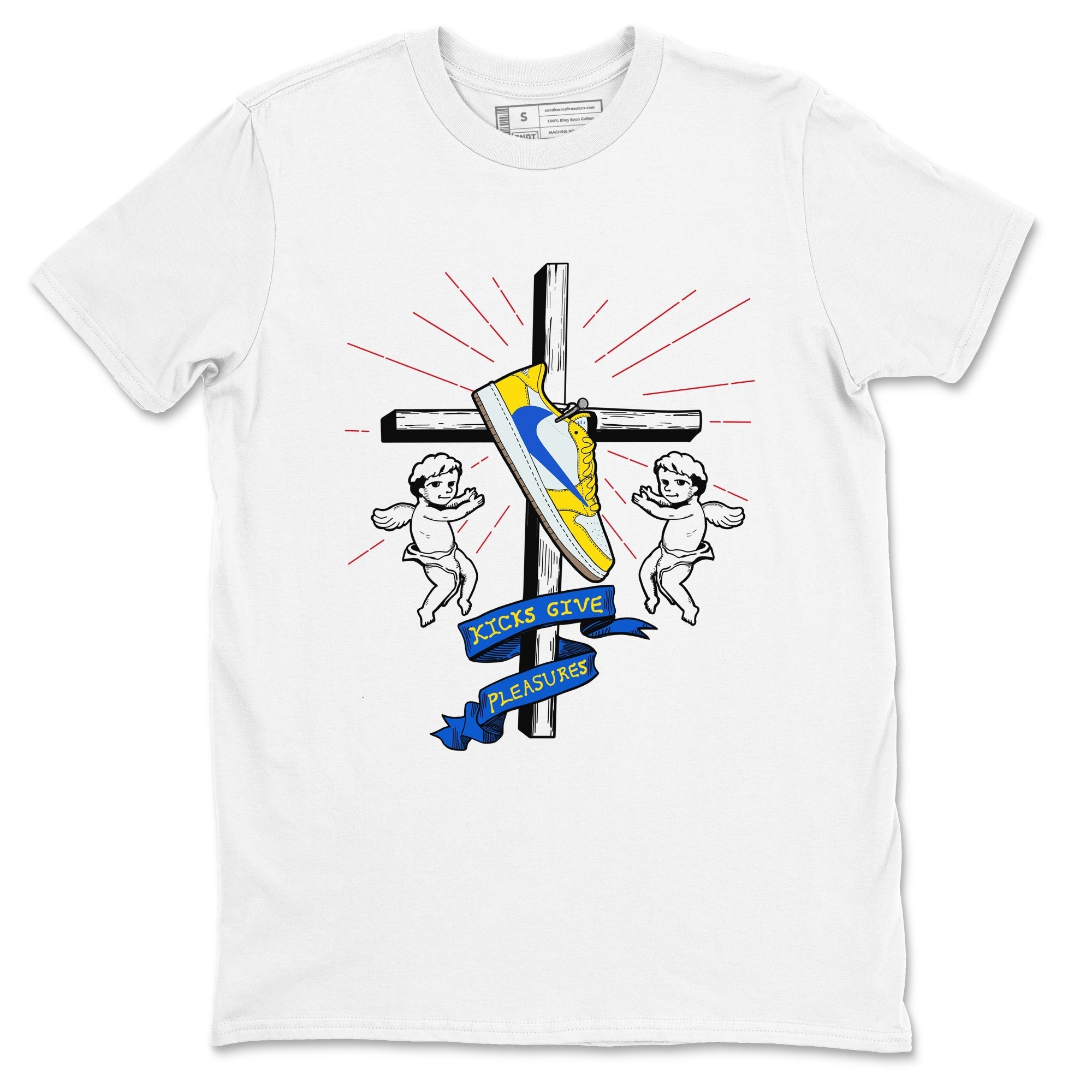 Kicks Give Pleasures snkmatch Tees - Air Jordan 1 Travis Scott Canary