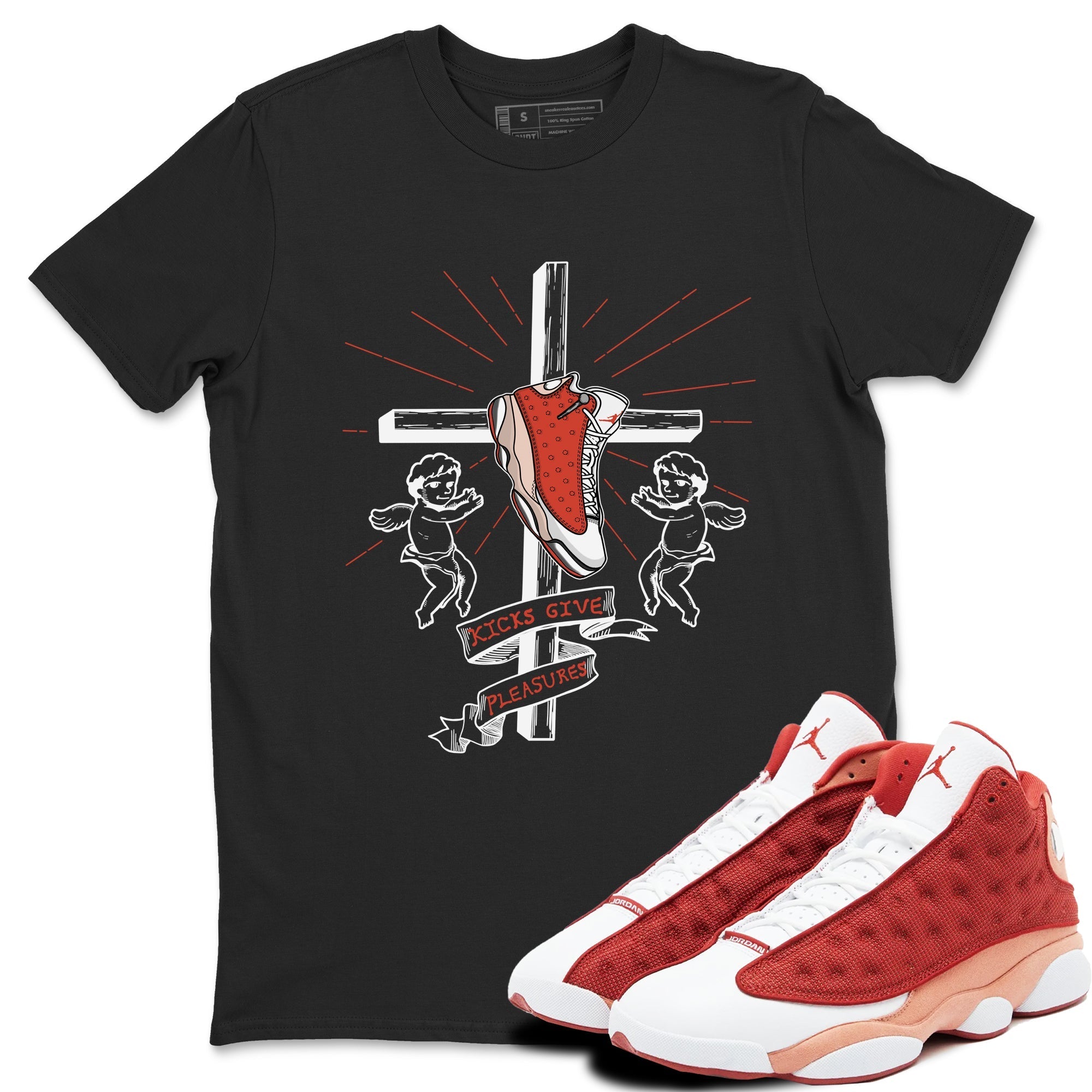 Kicks Give Pleasures snkmatch Tees - Air Jordan 13 Dune Red