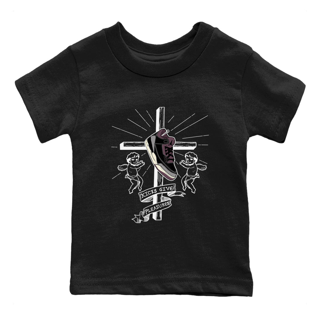 Kicks Give Pleasures snkmatch Tees Kids - Air Jordan 3 A Ma Maniere x Black