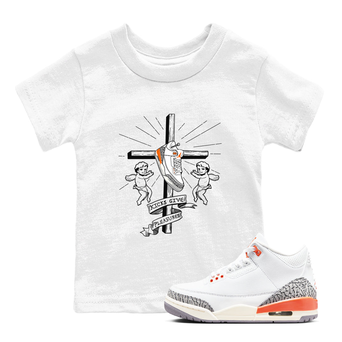 Kicks Give Pleasures snkmatch Tees Kids - Air Jordan 3 Georgia Peach