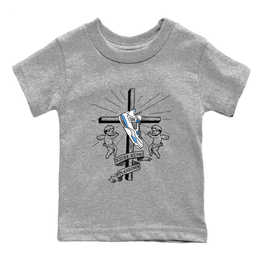 Kicks Give Pleasures snkmatch Tees Kids - Air Jordan 4 Military Blue