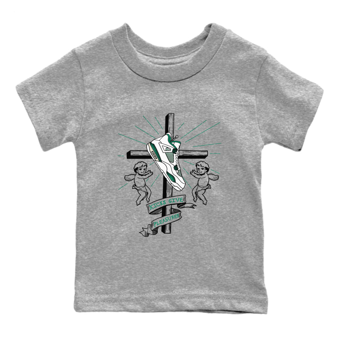 Kicks Give Pleasures snkmatch Tees Kids - Air Jordan 4 Oxidized Green