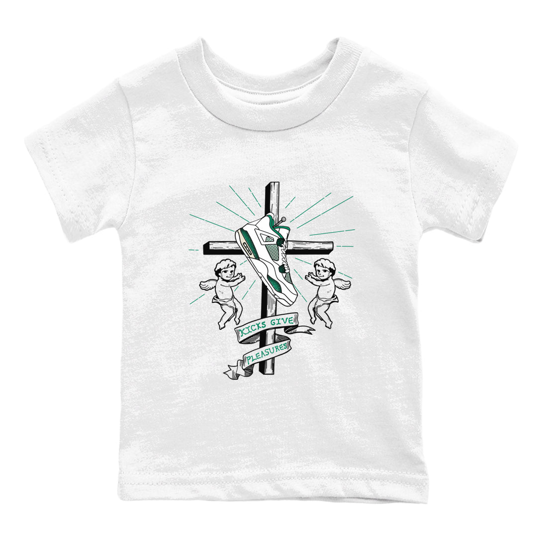Kicks Give Pleasures snkmatch Tees Kids - Air Jordan 4 Oxidized Green