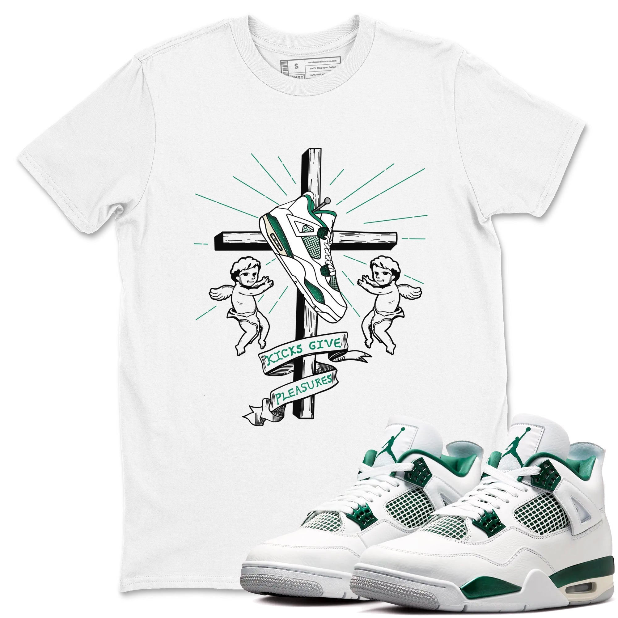 Kicks Give Pleasures snkmatch Tees - Air Jordan 4 Oxidized Green