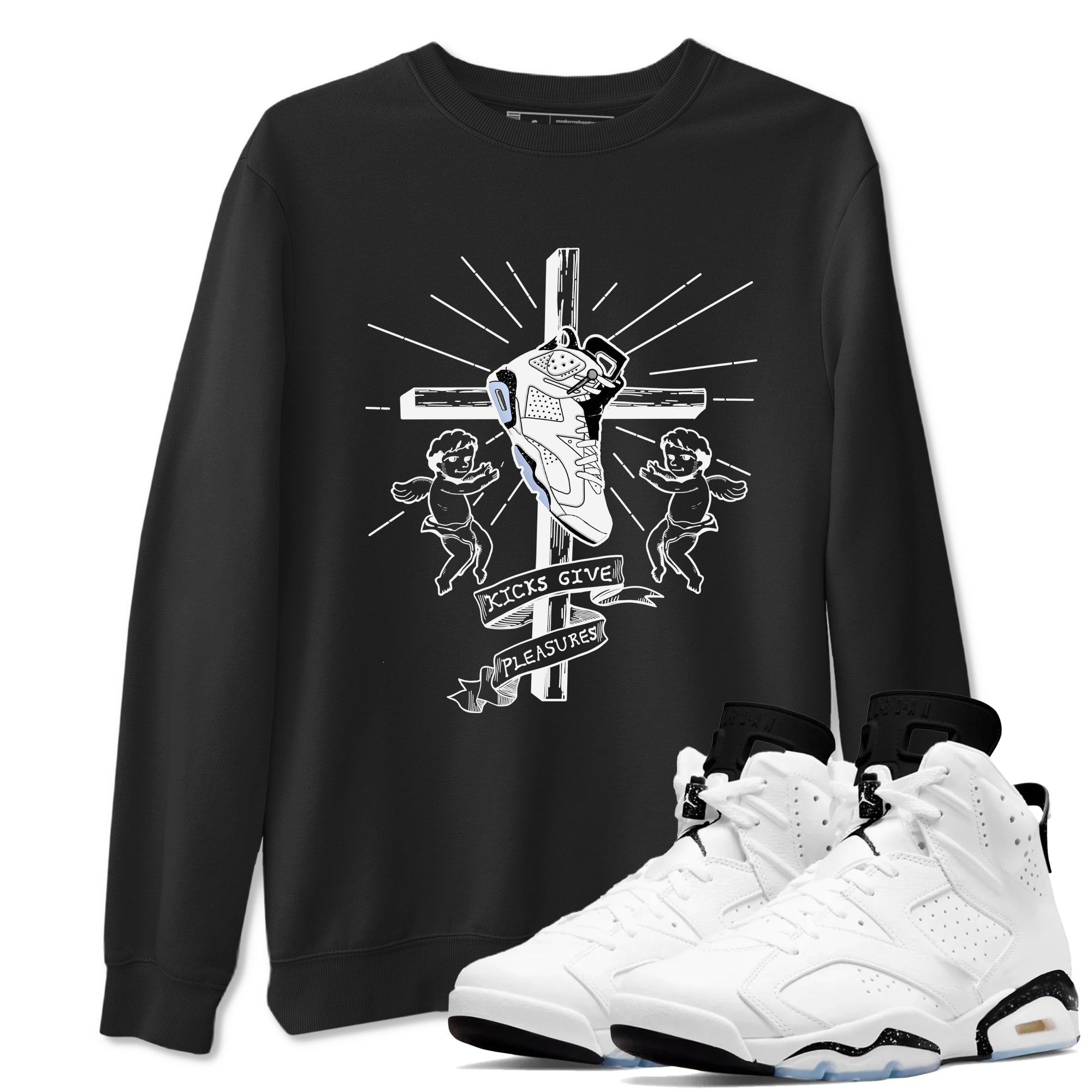 Kicks Give Pleasures snkmatch Tees - Air Jordan 6 White Black