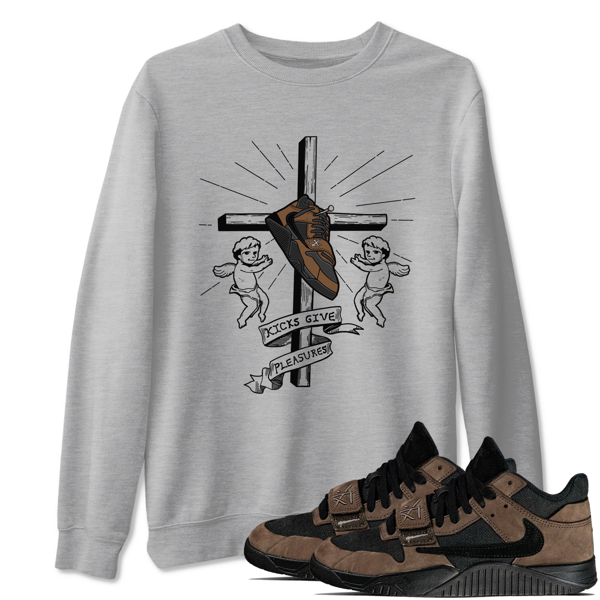 Kicks Give Pleasures snkmatch Tees - Jordan Jumpman Jack Travis Scott Dark Mocha