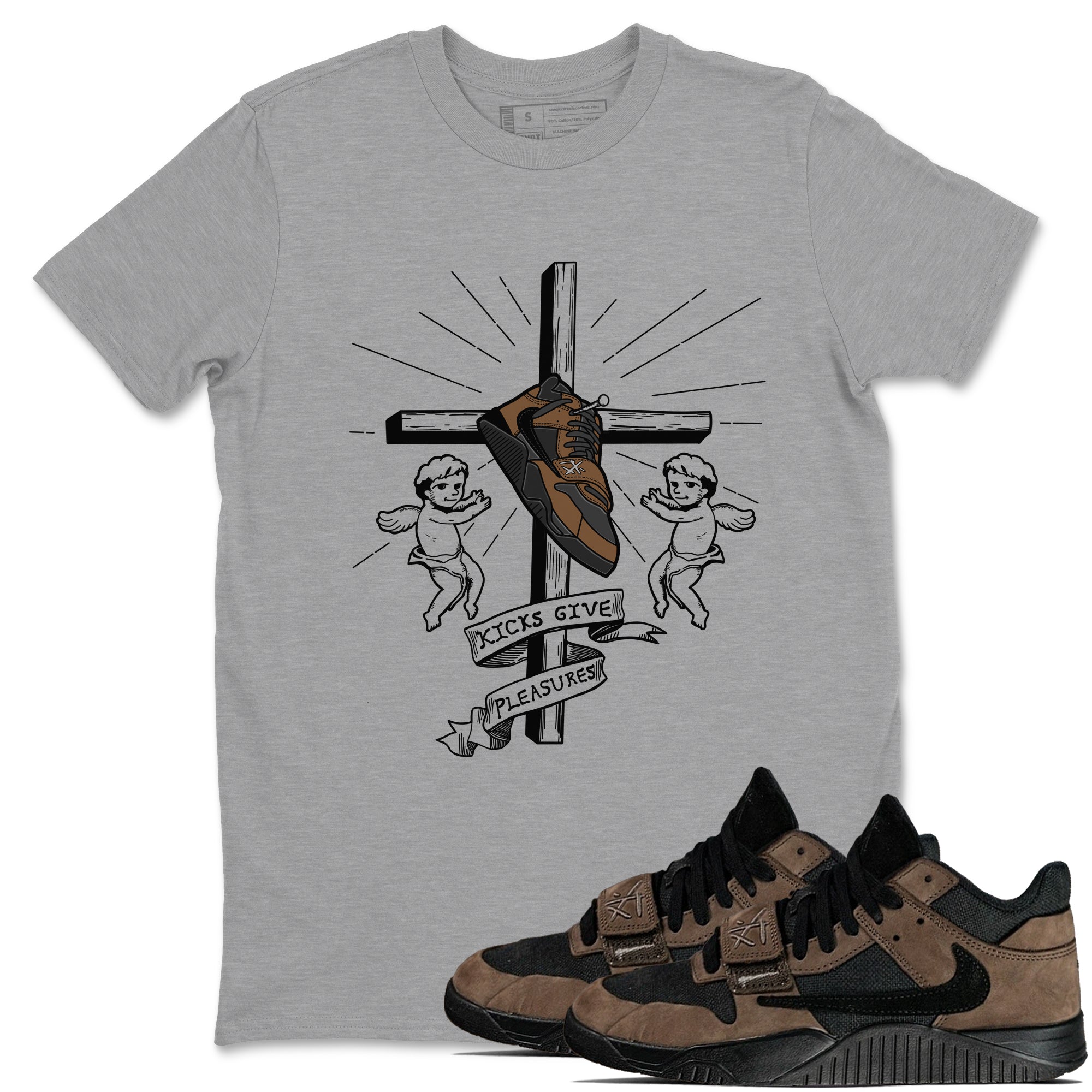 Kicks Give Pleasures snkmatch Tees - Jordan Jumpman Jack Travis Scott Dark Mocha